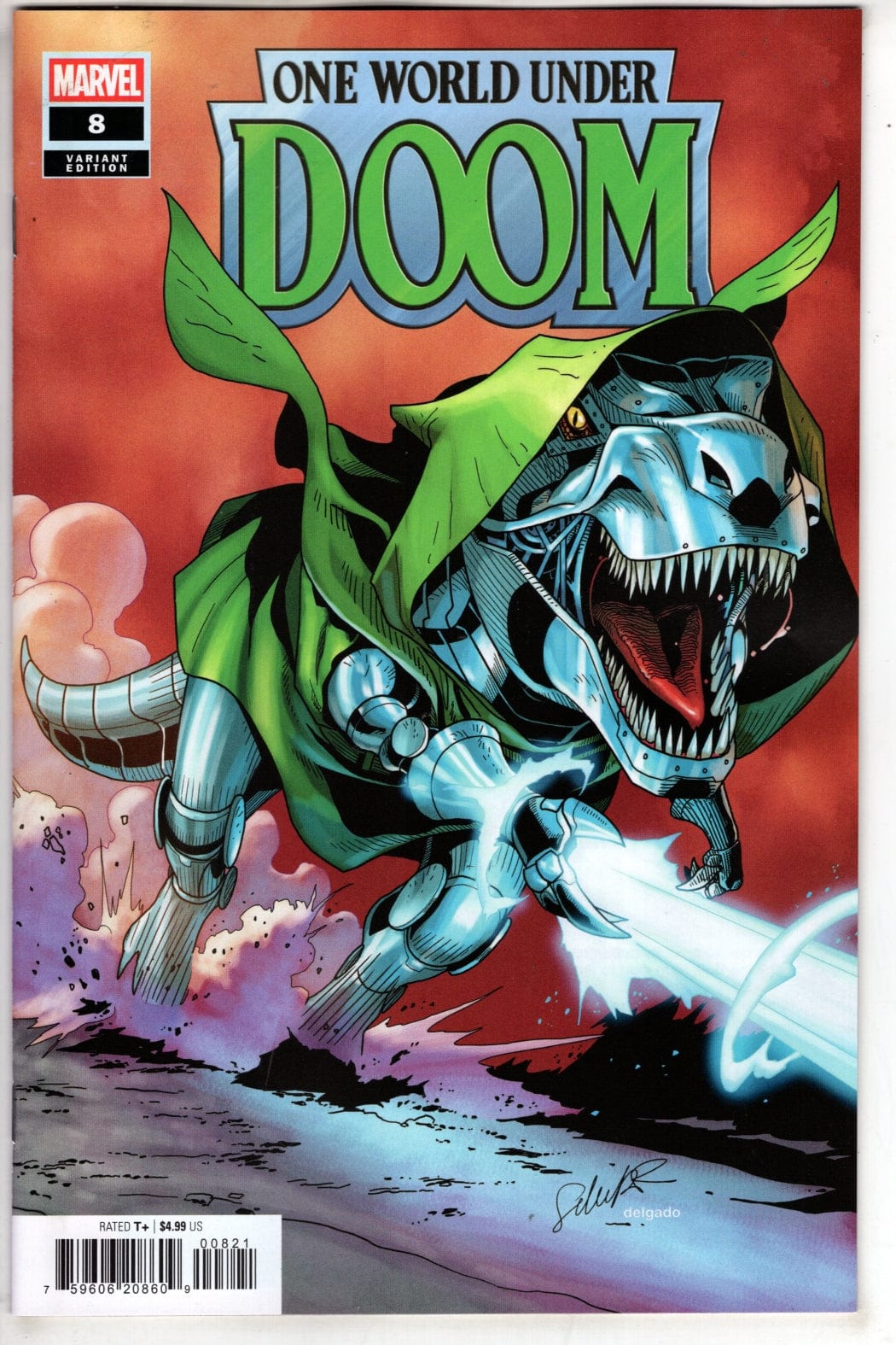 Marvel NEW THIS WEEK ONE WORLD UNDER DOOM #8 SALVADOR LARROCA DOOMASAUR VARIANT