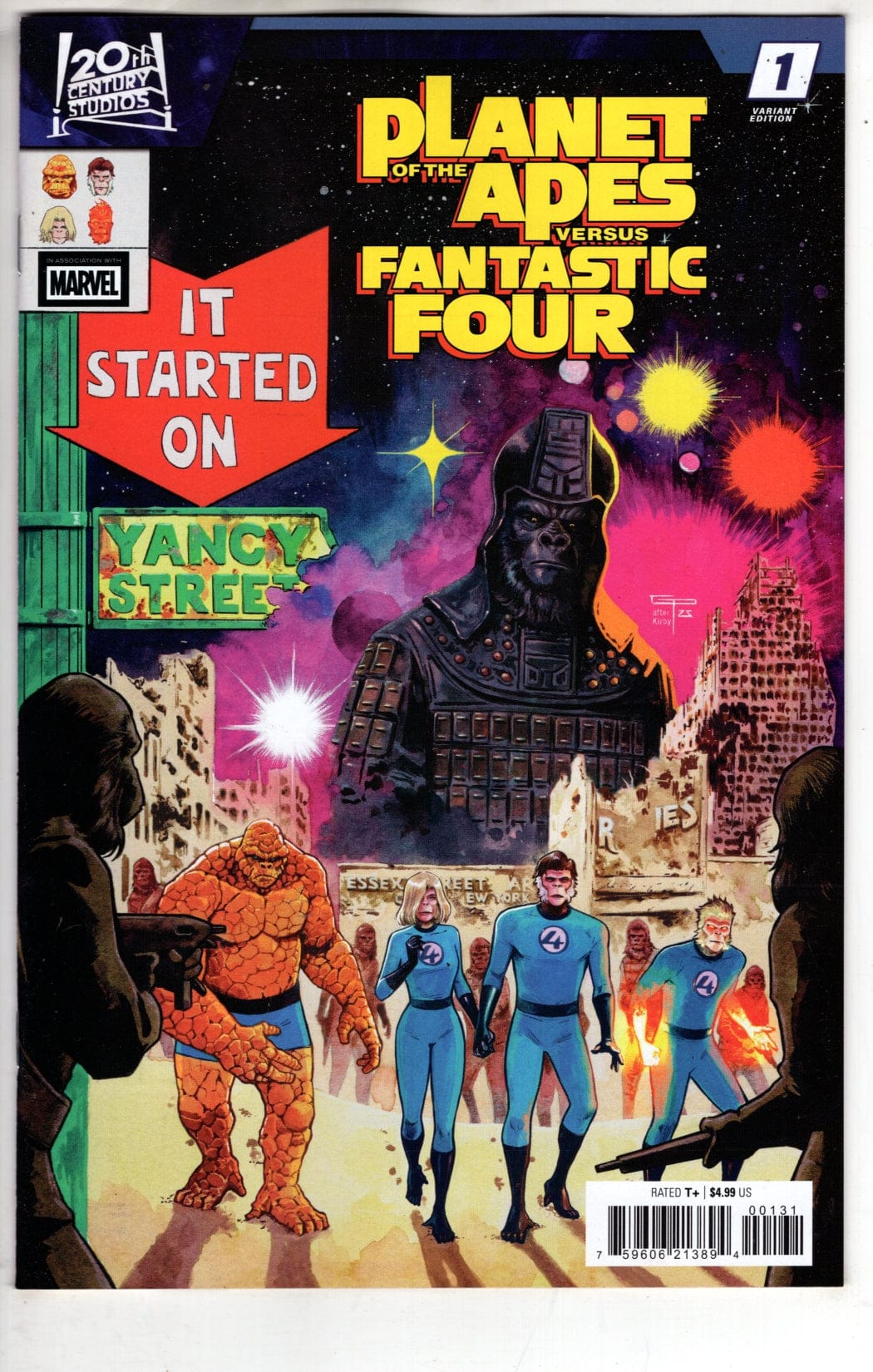 Marvel NEW THIS WEEK PLANET OF THE APES VS. FANTASTIC FOUR #1 GERMAN PERALTA HOMAGE VARIANT (VF/NM)