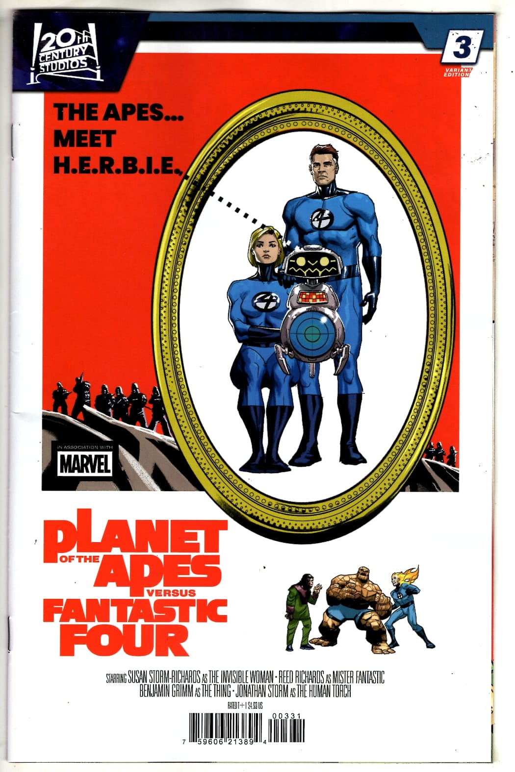 Marvel NEW THIS WEEK PLANET OF THE APES VS. FANTASTIC FOUR #3 PETE WOODS MOVIE HOMAGE VARIANT (VF/NM)