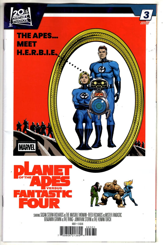 Marvel NEW THIS WEEK PLANET OF THE APES VS. FANTASTIC FOUR #3 PETE WOODS MOVIE HOMAGE VARIANT (VF/NM)