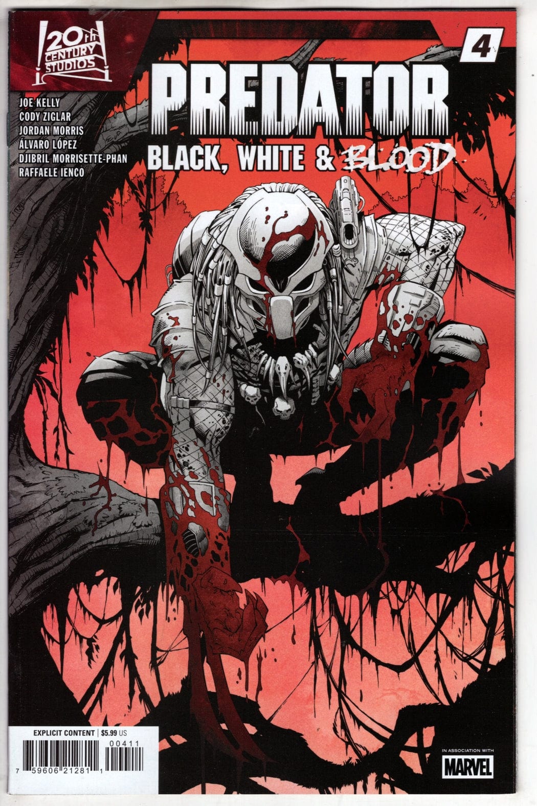 Marvel NEW THIS WEEK PREDATOR: BLACK  WHITE & BLOOD #4