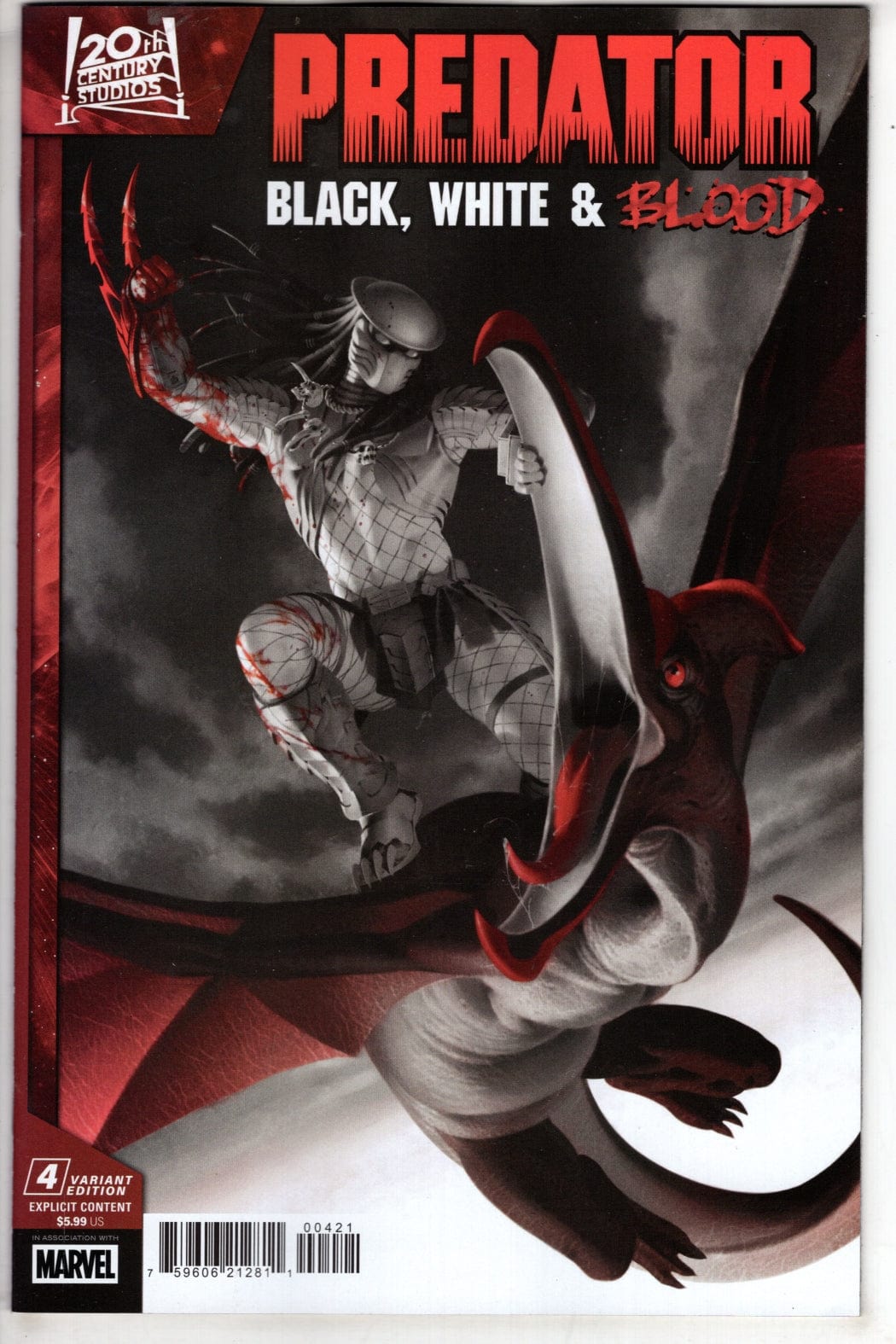 Marvel NEW THIS WEEK PREDATOR: BLACK  WHITE & BLOOD #4 JUNGGEUN YOON VARIANT