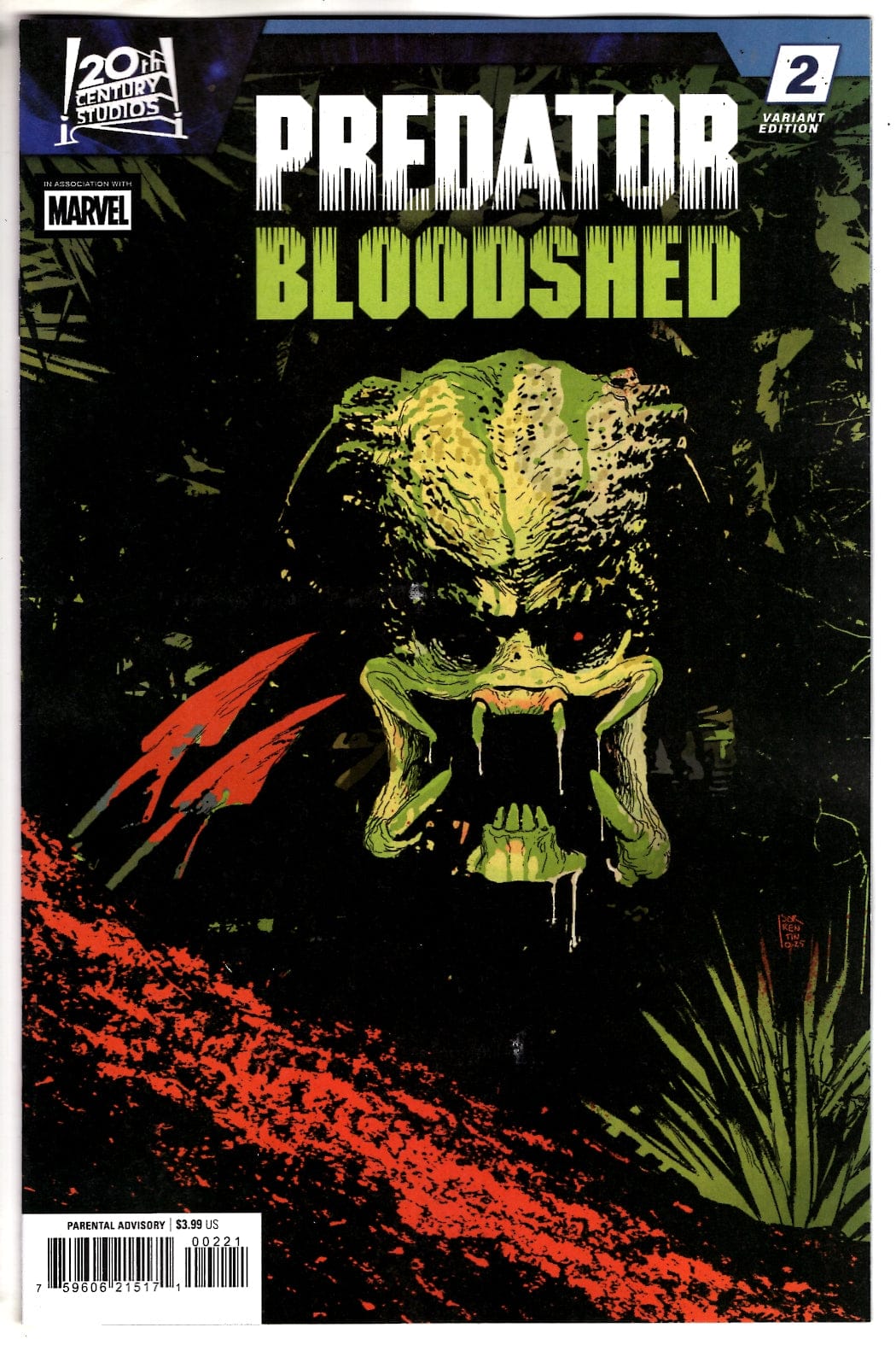 Marvel NEW THIS WEEK PREDATOR: BLOODSHED #2 ANDREA SORRENTINO VARIANT (VF/NM)