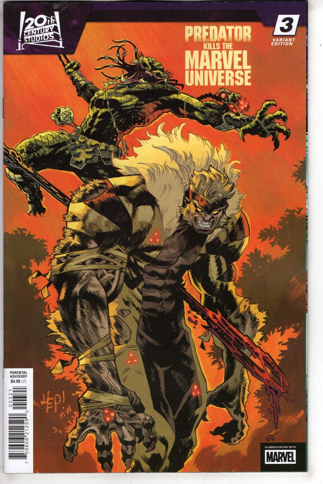 Marvel NEW THIS WEEK PREDATOR KILLS THE MARVEL UNIVERSE #3 SCOTT HEPBURN HUNTING THE HUNTERS VARIANT