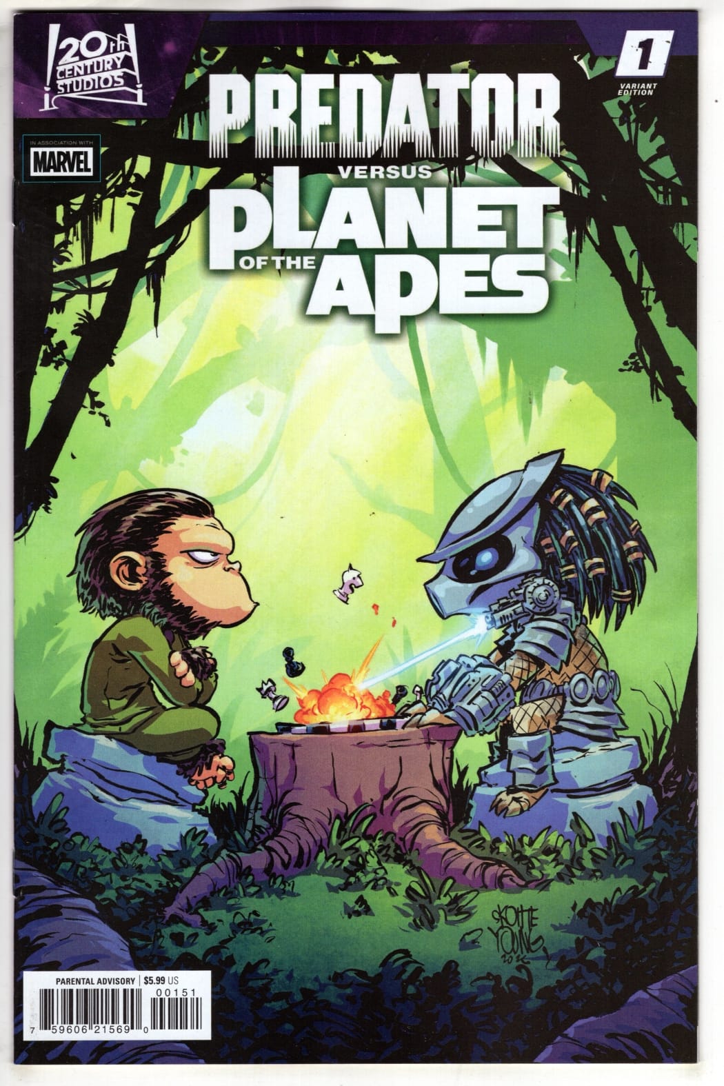 Marvel NEW THIS WEEK PREDATOR VS. THE PLANET OF THE APES #1 SKOTTIE YOUNG VARIANT (VF/NM)