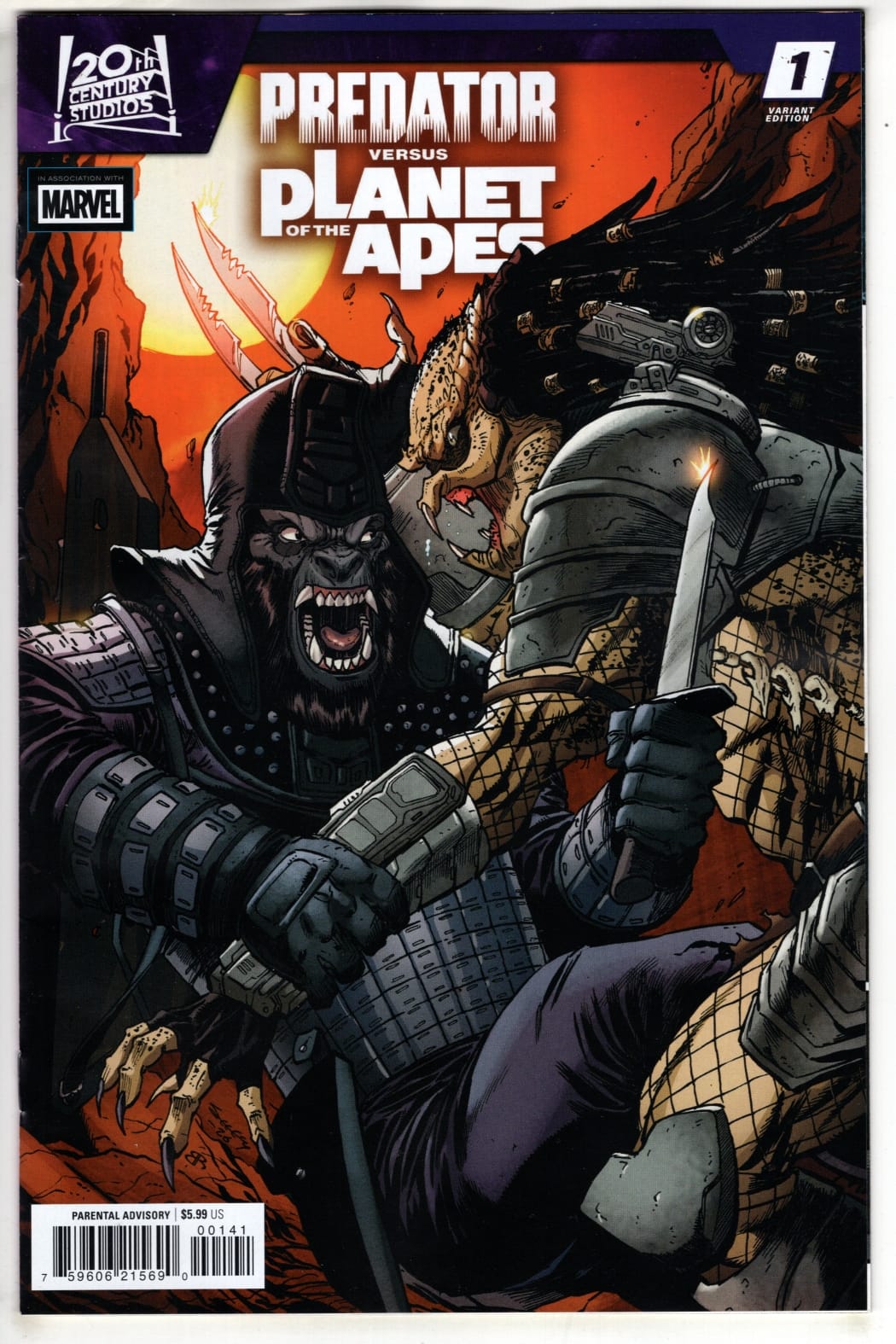 Marvel NEW THIS WEEK PREDATOR VS. THE PLANET OF THE APES #1 TIM SEELEY VARIANT (VF/NM)