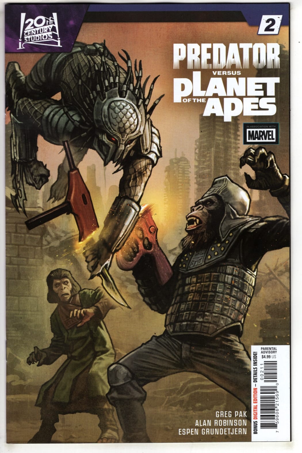 Marvel NEW THIS WEEK PREDATOR VS. THE PLANET OF THE APES #2 (VF/NM)