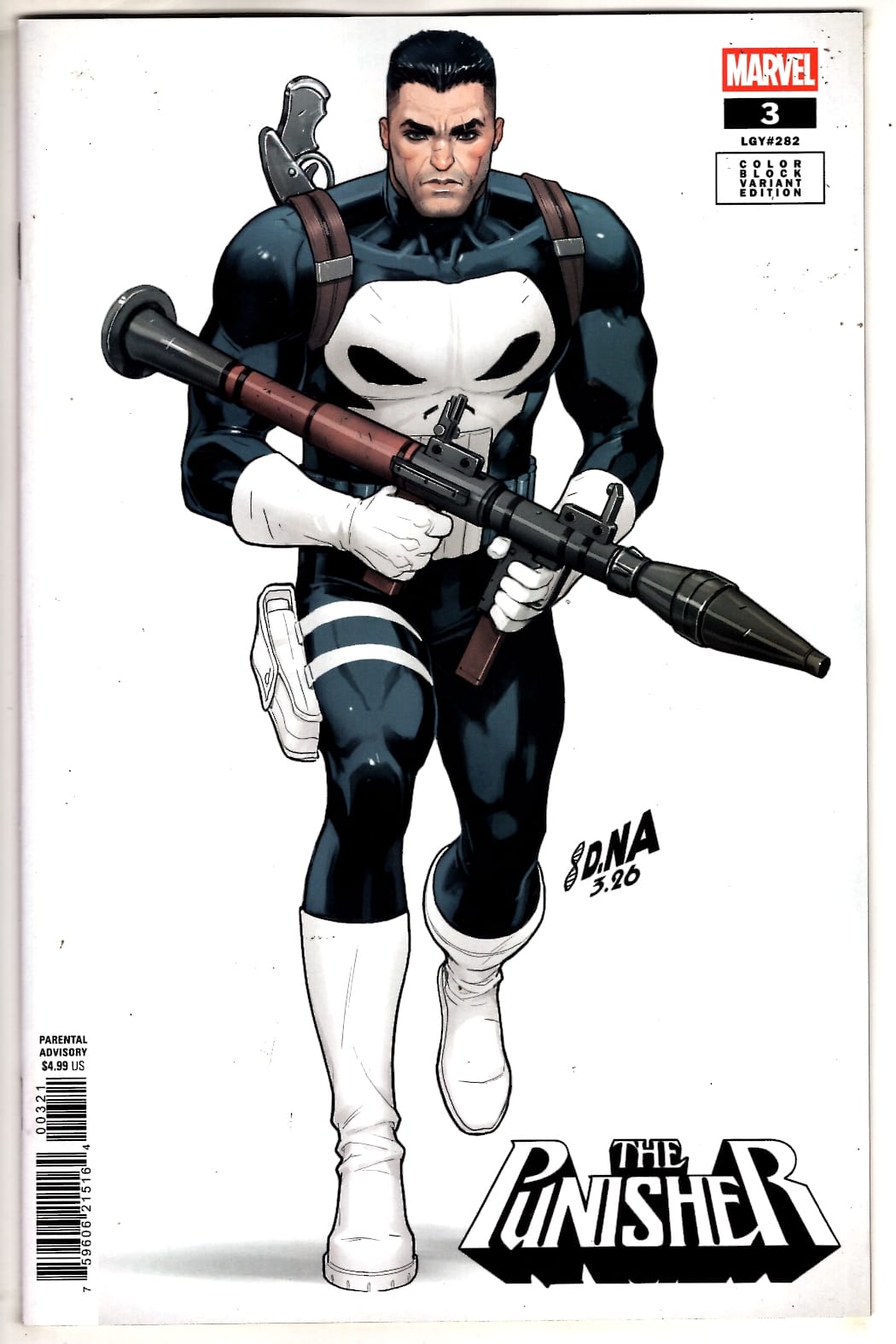 Marvel NEW THIS WEEK PUNISHER #3 DAVID NAKAYAMA COLOR BLOCK WHITE VARIANT (VF/NM)