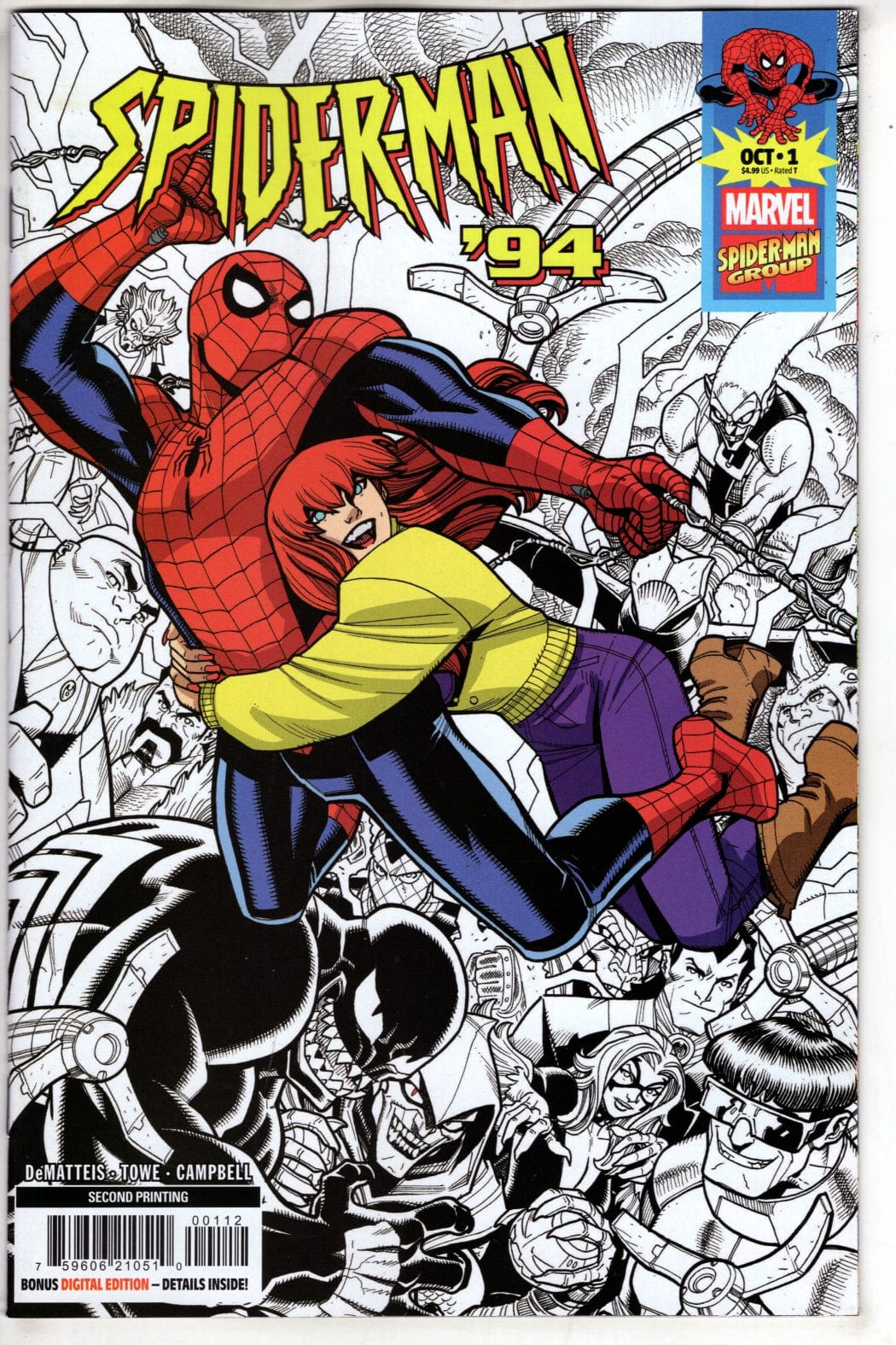 Marvel NEW THIS WEEK SPIDER-MAN '94 #1 NICK BRADSHAW 2ND PRINTING VARIANT