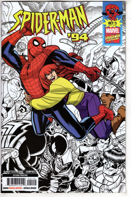 Marvel NEW THIS WEEK SPIDER-MAN '94 #1 NICK BRADSHAW 2ND PRINTING VARIANT