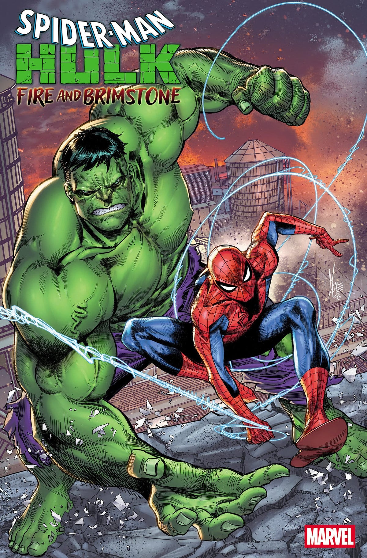 MARVEL NEW THIS WEEK SPIDER-MAN/HULK: FIRE AND BRIMSTONE #1 MARCO CHECCHETTO FOIL VARIANT (VF/NM)
