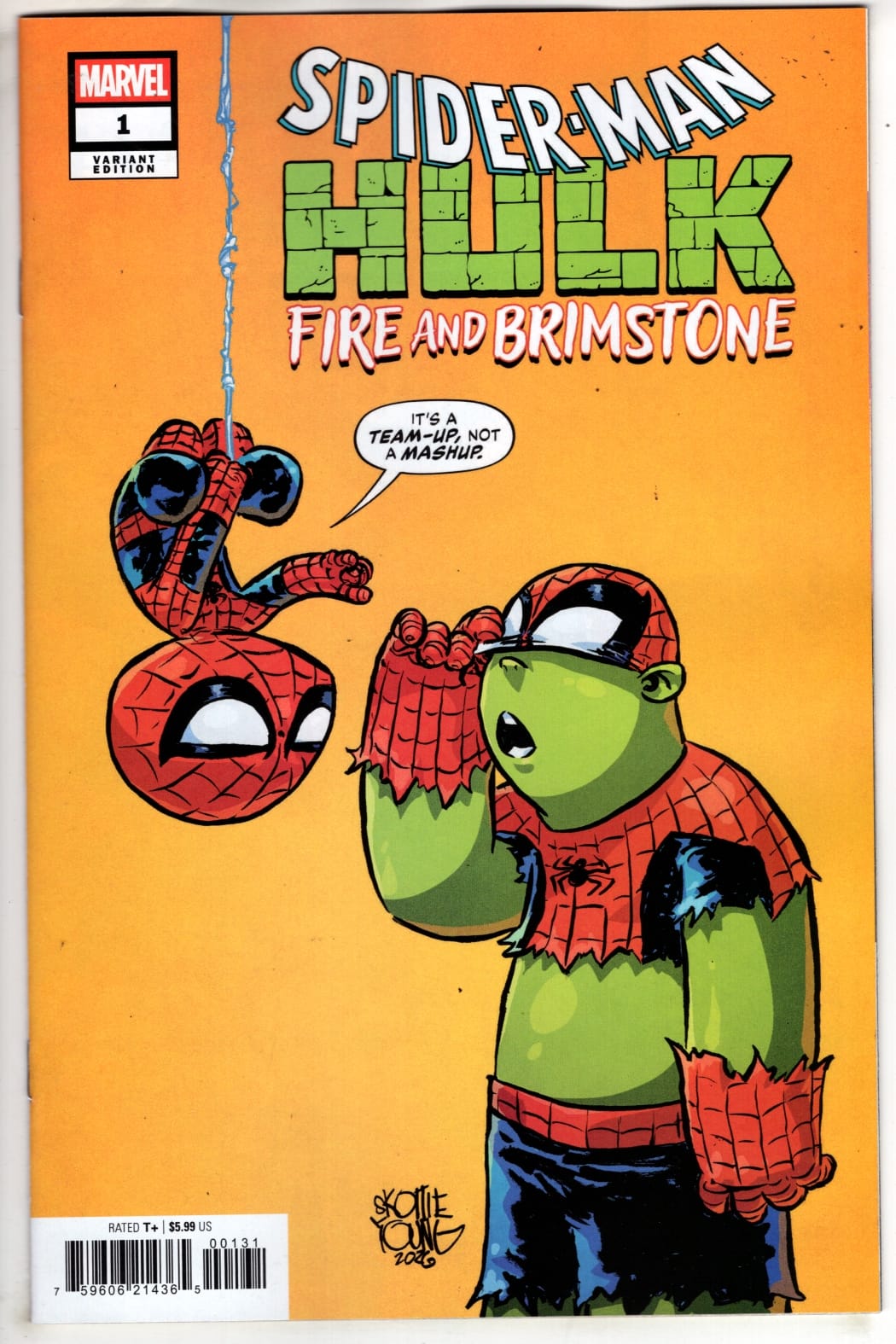 MARVEL NEW THIS WEEK SPIDER-MAN/HULK: FIRE AND BRIMSTONE #1 SKOTTIE YOUNG VARIANT (VF/NM)