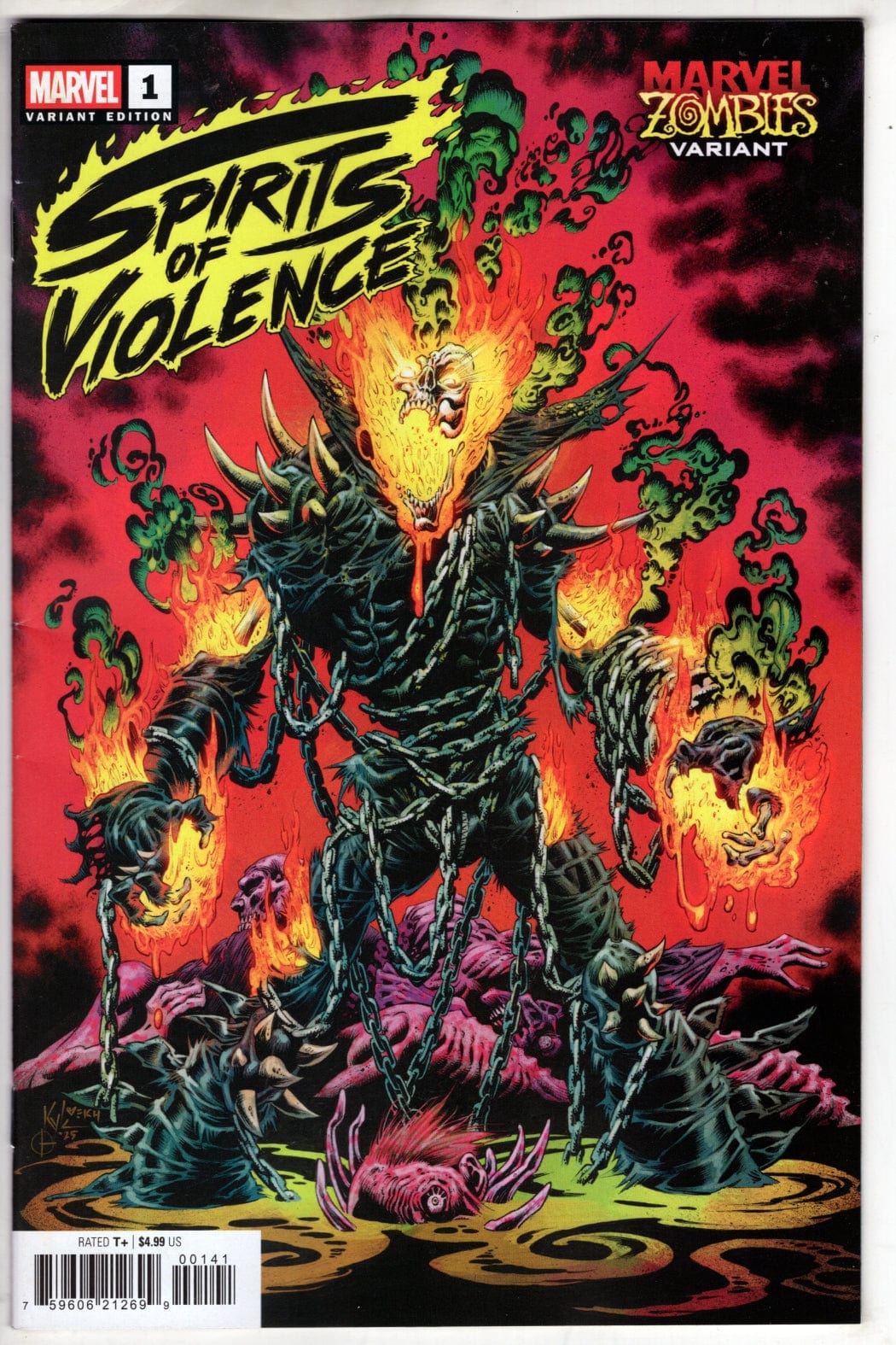 Marvel NEW THIS WEEK SPIRITS OF VIOLENCE #1 KYLE HOTZ MARVEL ZOMBIES VARIANT
