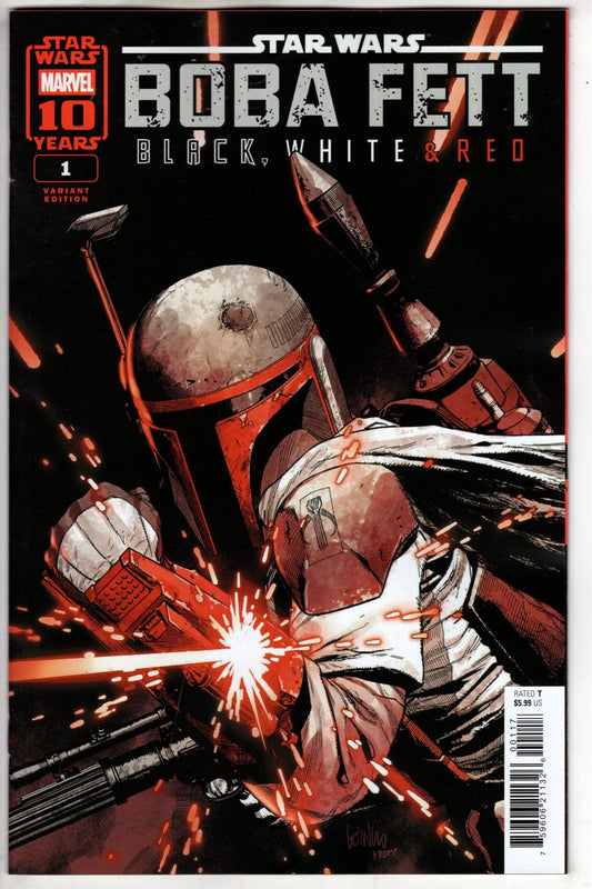 Marvel NEW THIS WEEK STAR WARS: BOBA FETT - BLACK, WHITE & RED #1 LEINIL YU VARIANT