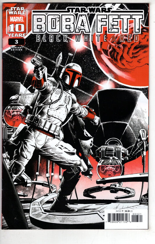 Marvel NEW THIS WEEK STAR WARS: BOBA FETT - BLACK  WHITE & RED #3 PAULO SIQUEIRA VARIANT