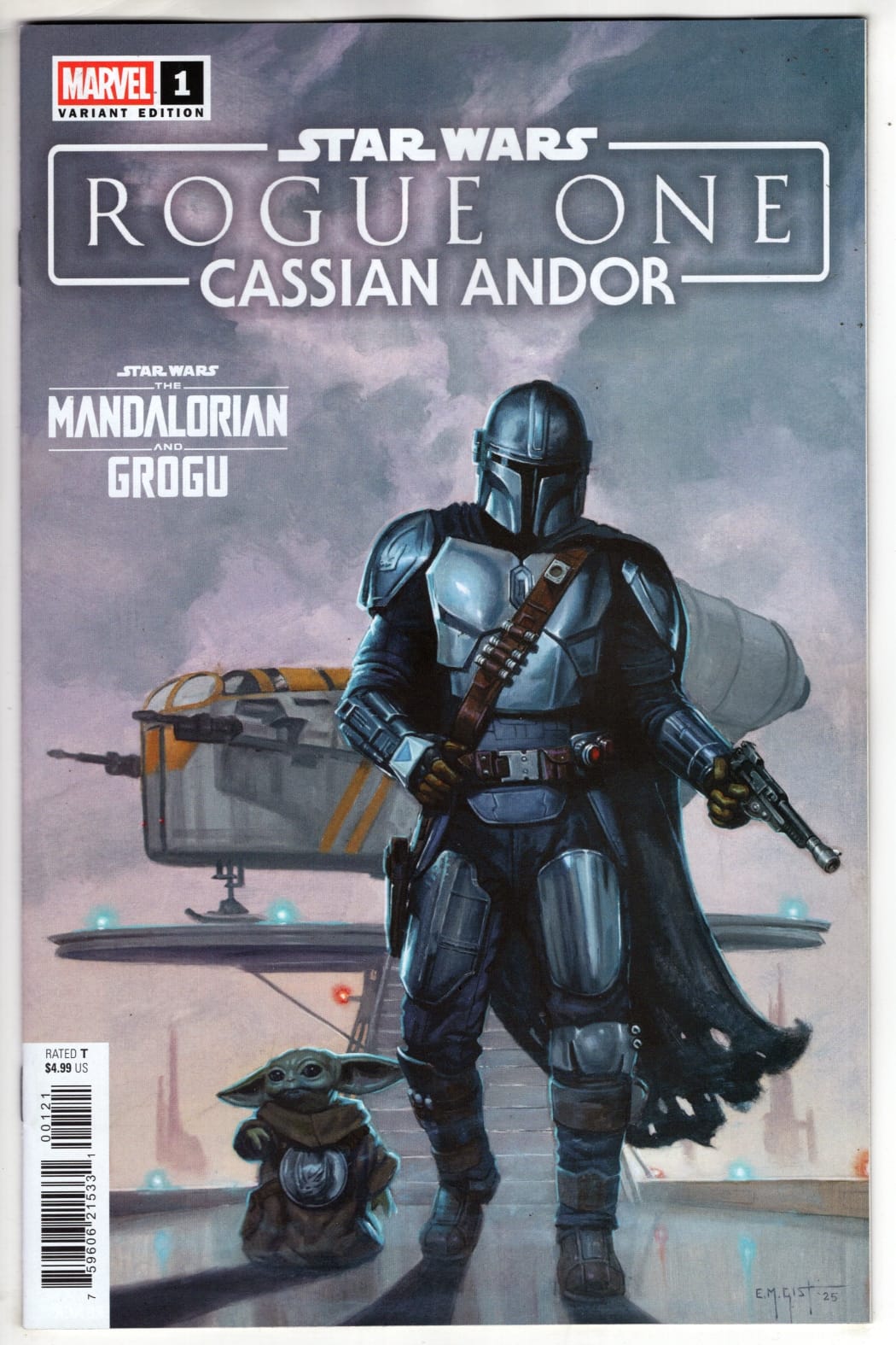Marvel NEW THIS WEEK STAR WARS: ROGUE ONE - CASSIAN ANDOR #1 E.M. GIST MANDALORIAN & GROGU VARIANT (VF/NM)