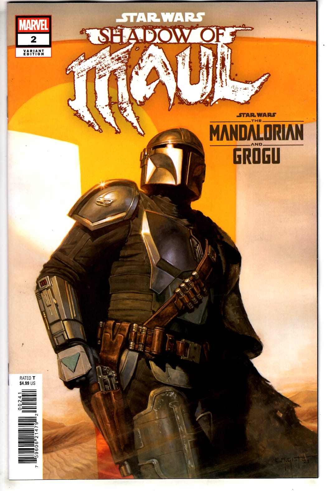 Marvel NEW THIS WEEK STAR WARS: SHADOW OF MAUL #2 E.M. GIST MANDALORIAN & GROGU VARIANT (VF/NM)