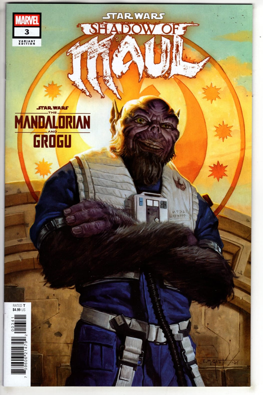 Marvel NEW THIS WEEK STAR WARS: SHADOW OF MAUL #3 E.M. GIST MANDALORIAN & GROGU VARIANT (VF/NM)