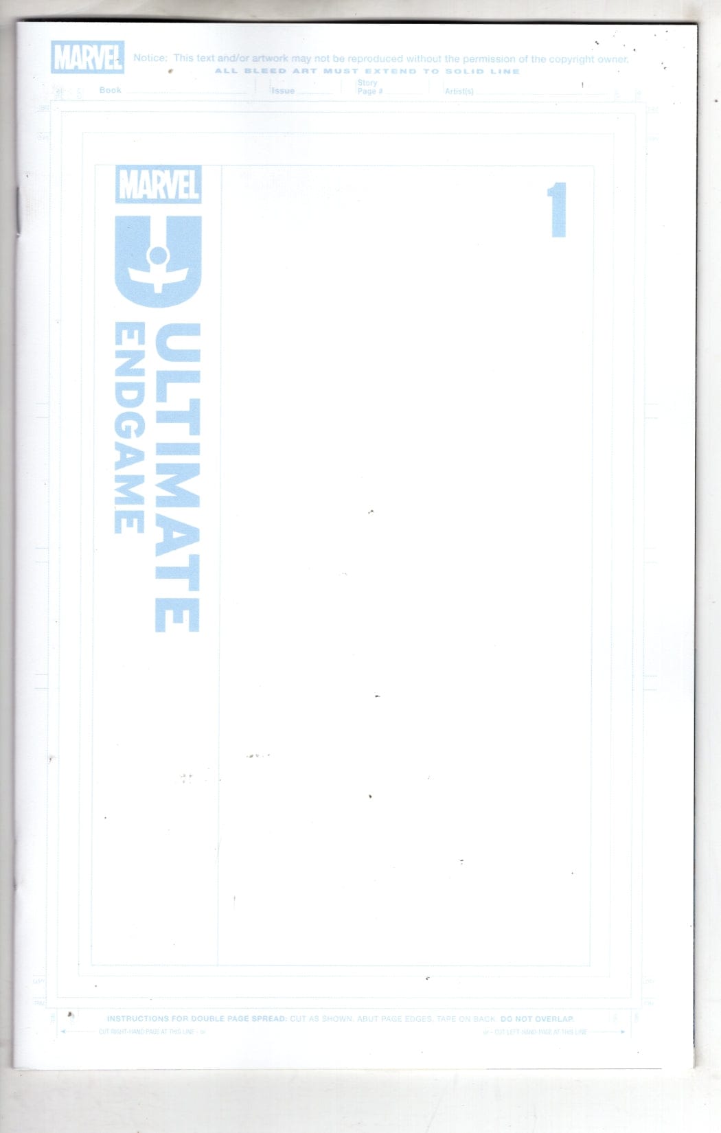 Marvel NEW THIS WEEK ULTIMATE ENDGAME #1 BLUE LINE BLANK VARIANT (VF/NM)