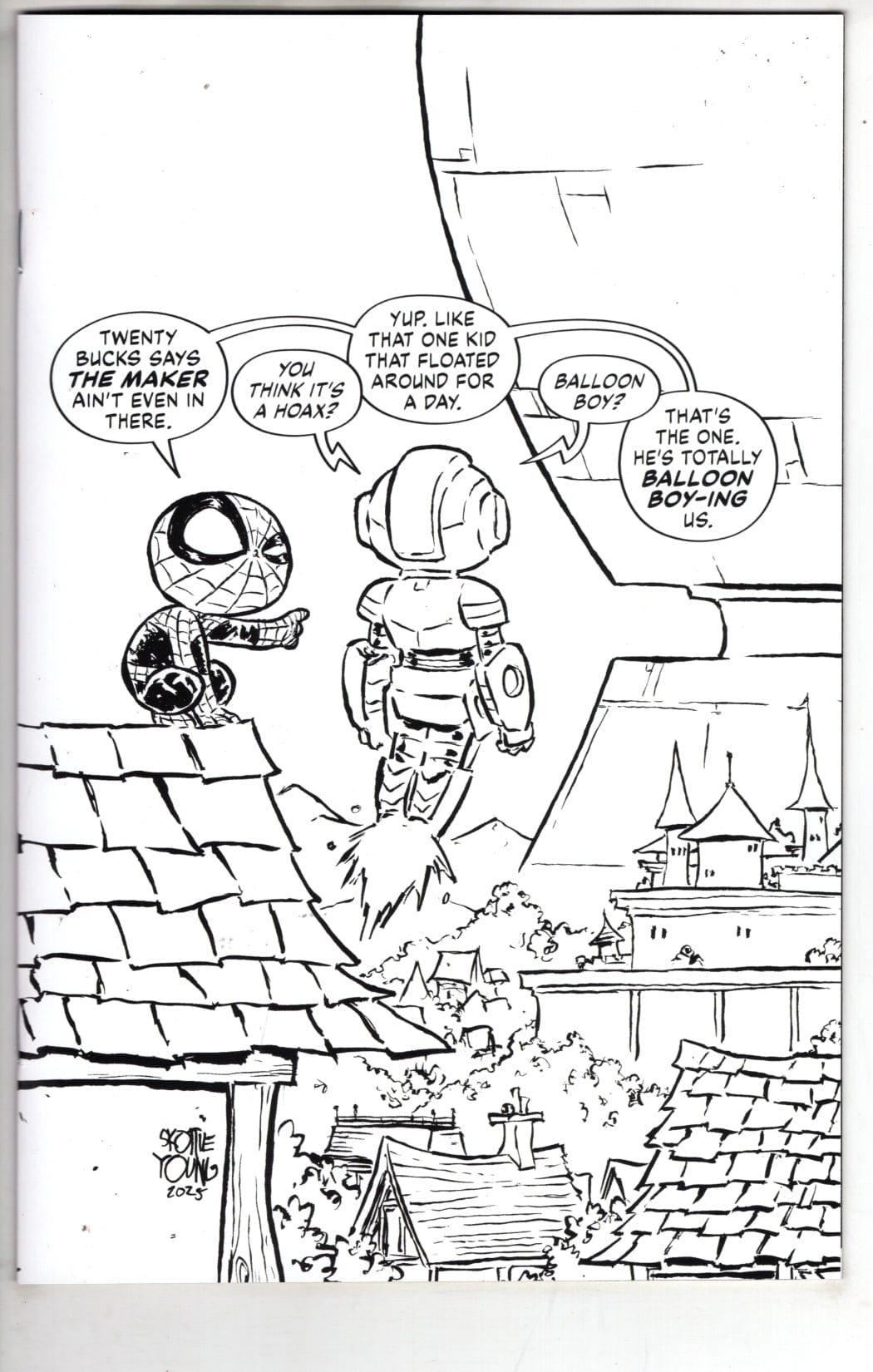 Marvel NEW THIS WEEK ULTIMATE ENDGAME #1 SKOTTIE YOUNG BLACK AND WHITE VIRGIN VARIANT (VF/NM)