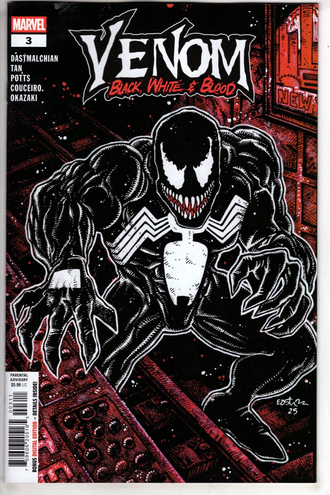 Marvel NEW THIS WEEK VENOM: BLACK  WHITE & BLOOD #3