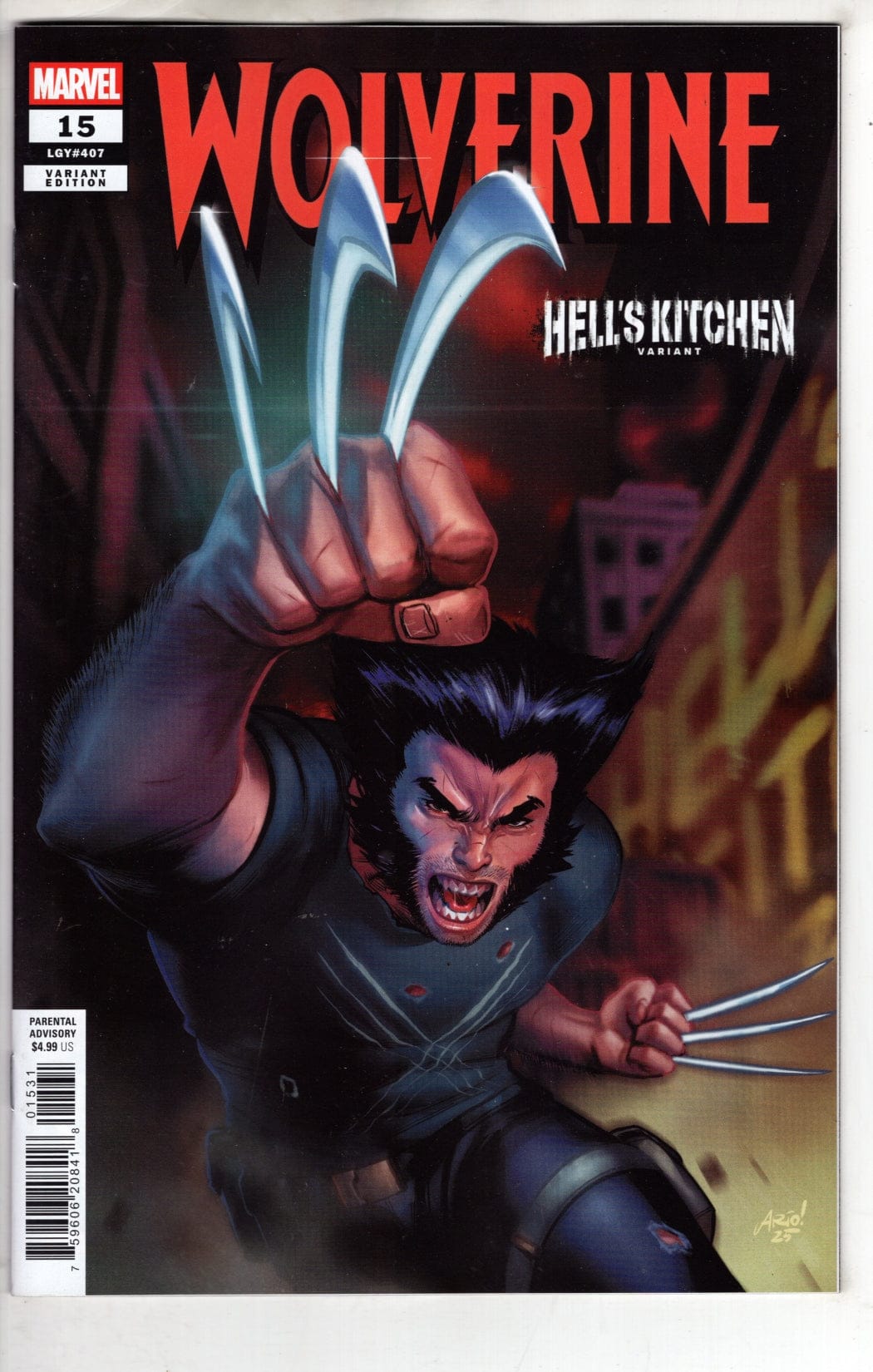 Marvel NEW THIS WEEK WOLVERINE #15 ARIO ANINDITO HELL'S KITCHEN VARIANT (VF/NM)