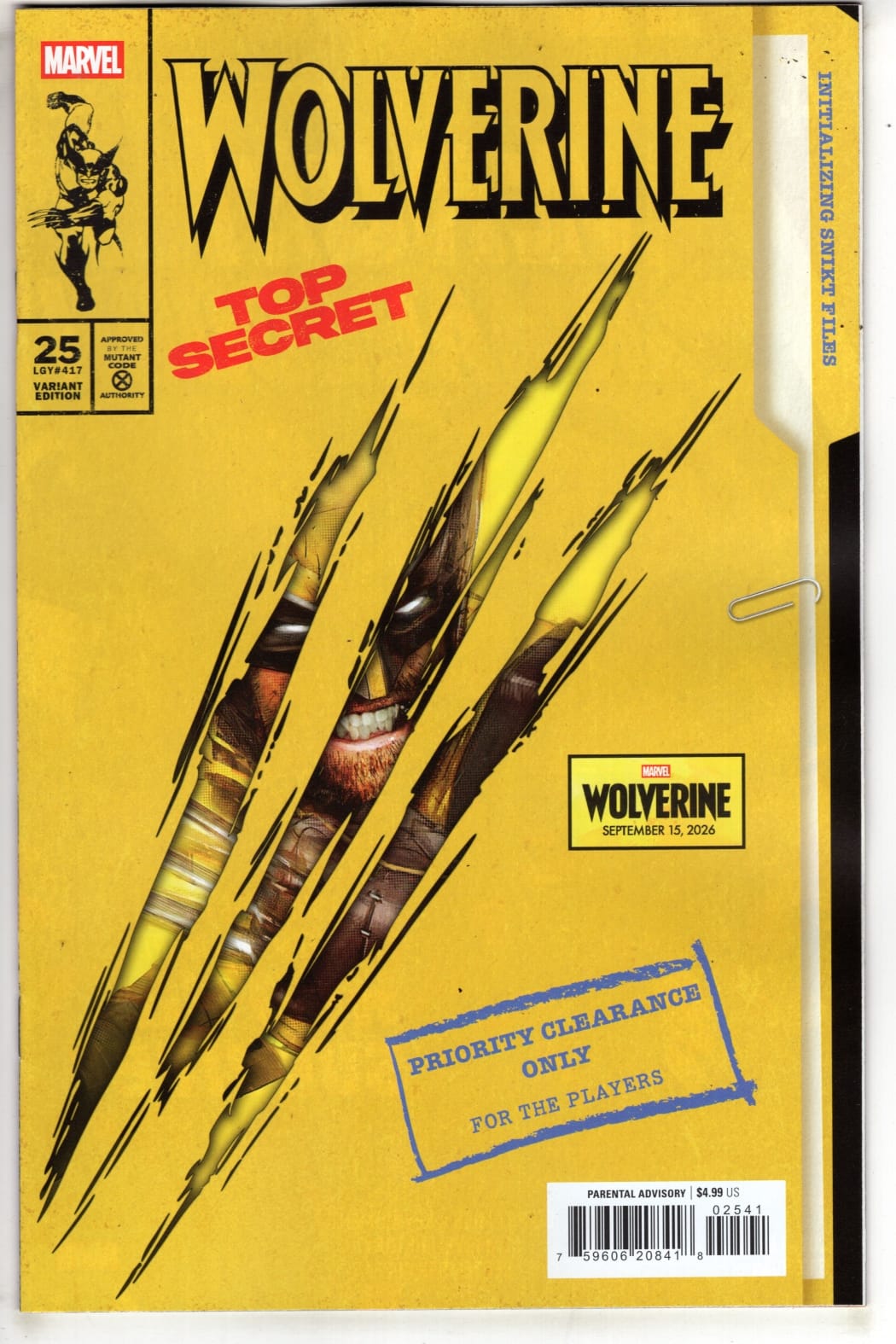 Marvel NEW THIS WEEK WOLVERINE #25 JOCK MARVEL GAMES VARIANT (VF/NM)