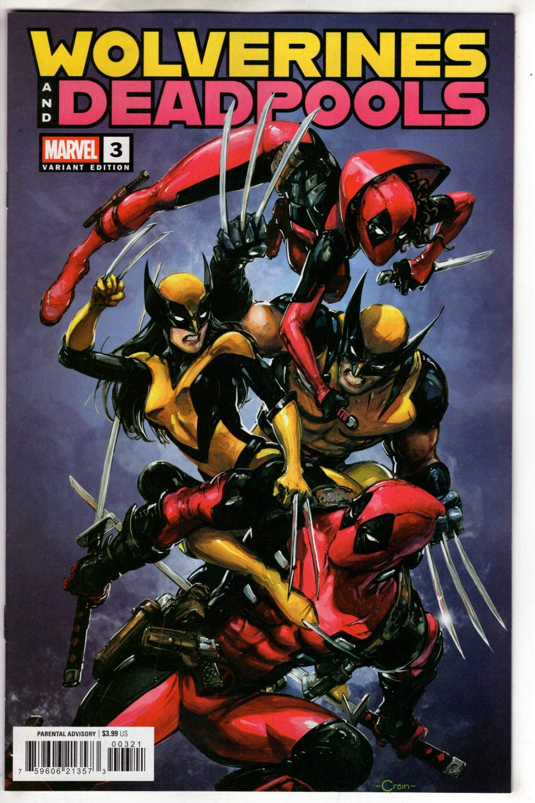 Marvel NEW THIS WEEK WOLVERINES & DEADPOOLS #3 CLAYTON CRAIN VARIANT