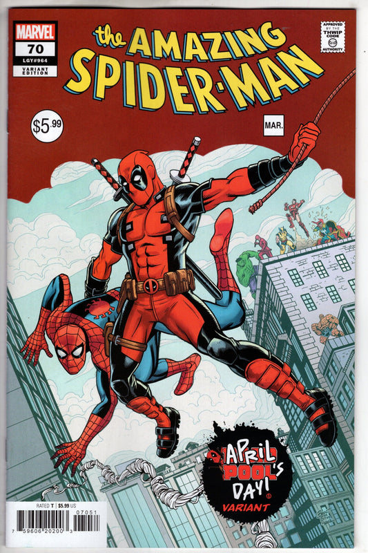 MARVEL PRH COMIC BOOK AMAZING SPIDER-MAN #70 BRENT SCHOONOVER APRIL POOLS DAY VAR