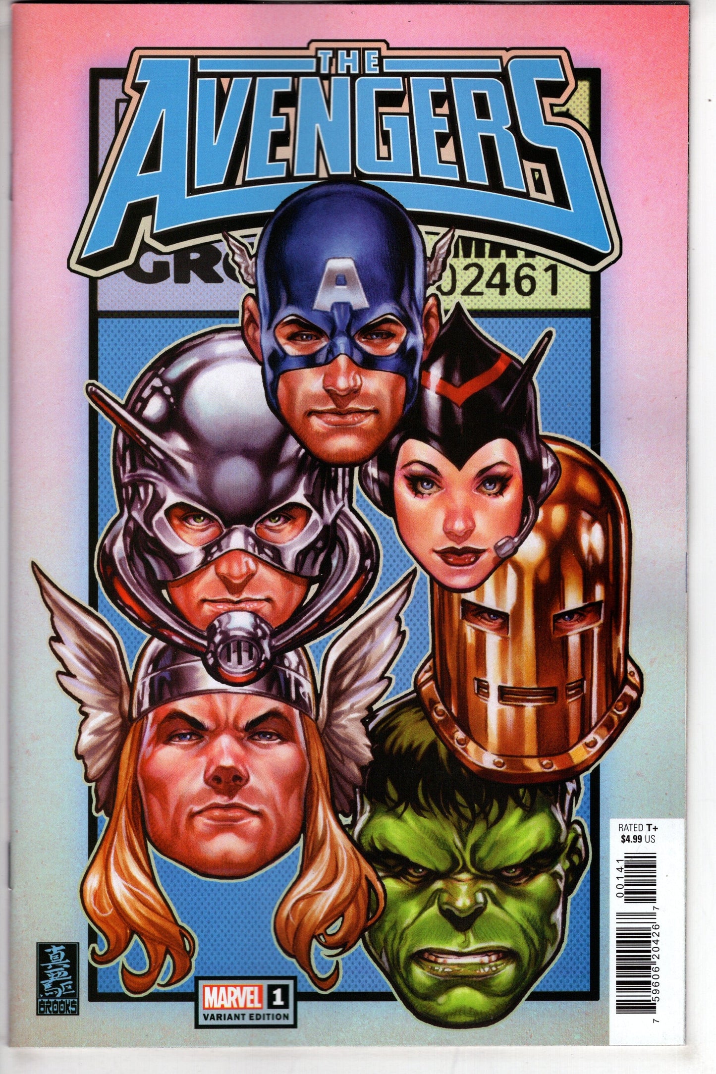 MARVEL PRH COMIC BOOK AVENGERS #1 BROOKS CORNER BOX VAR