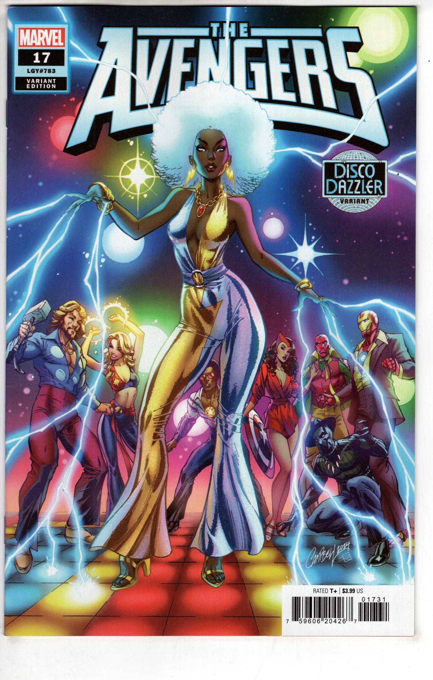 MARVEL PRH COMIC BOOK AVENGERS #17 J SCOTT CAMPBELL DISCO DAZZLER VAR