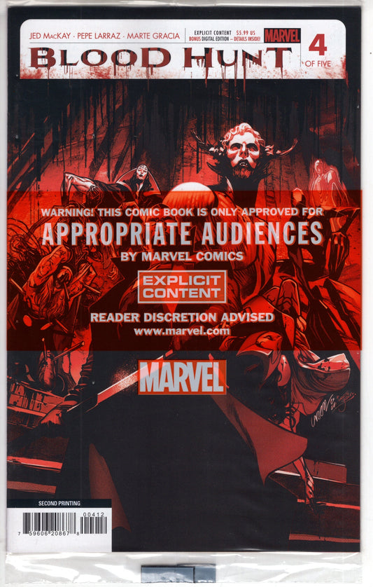MARVEL PRH COMIC BOOK BLOOD HUNT RED BAND #4 (OF 5) 2ND PTG PEPE LARRAZ Variant (MR)