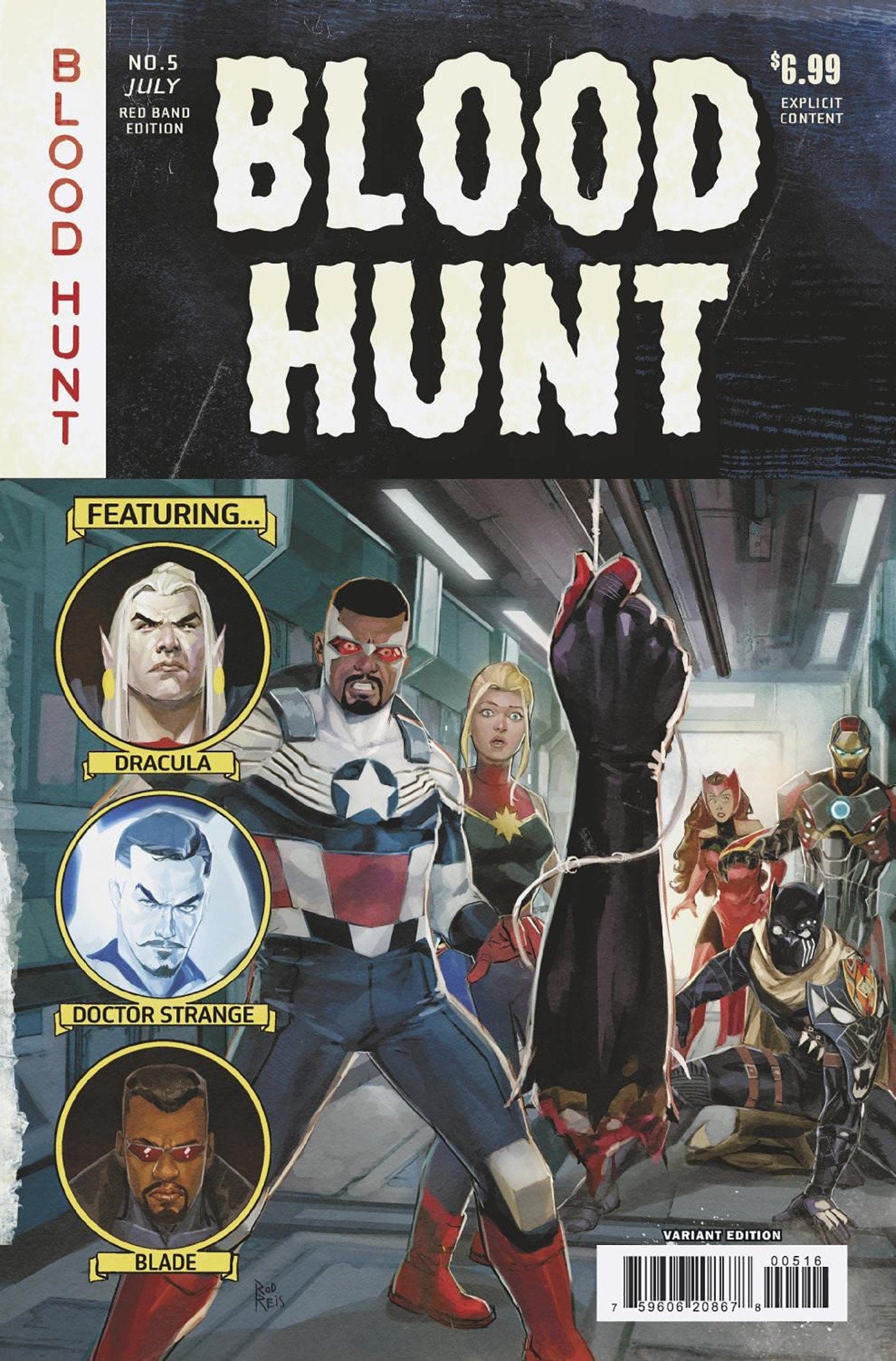MARVEL PRH COMIC BOOK Blood Hunt: Red Band #5 Rod Reis Bloody Homage Variant [Bh]