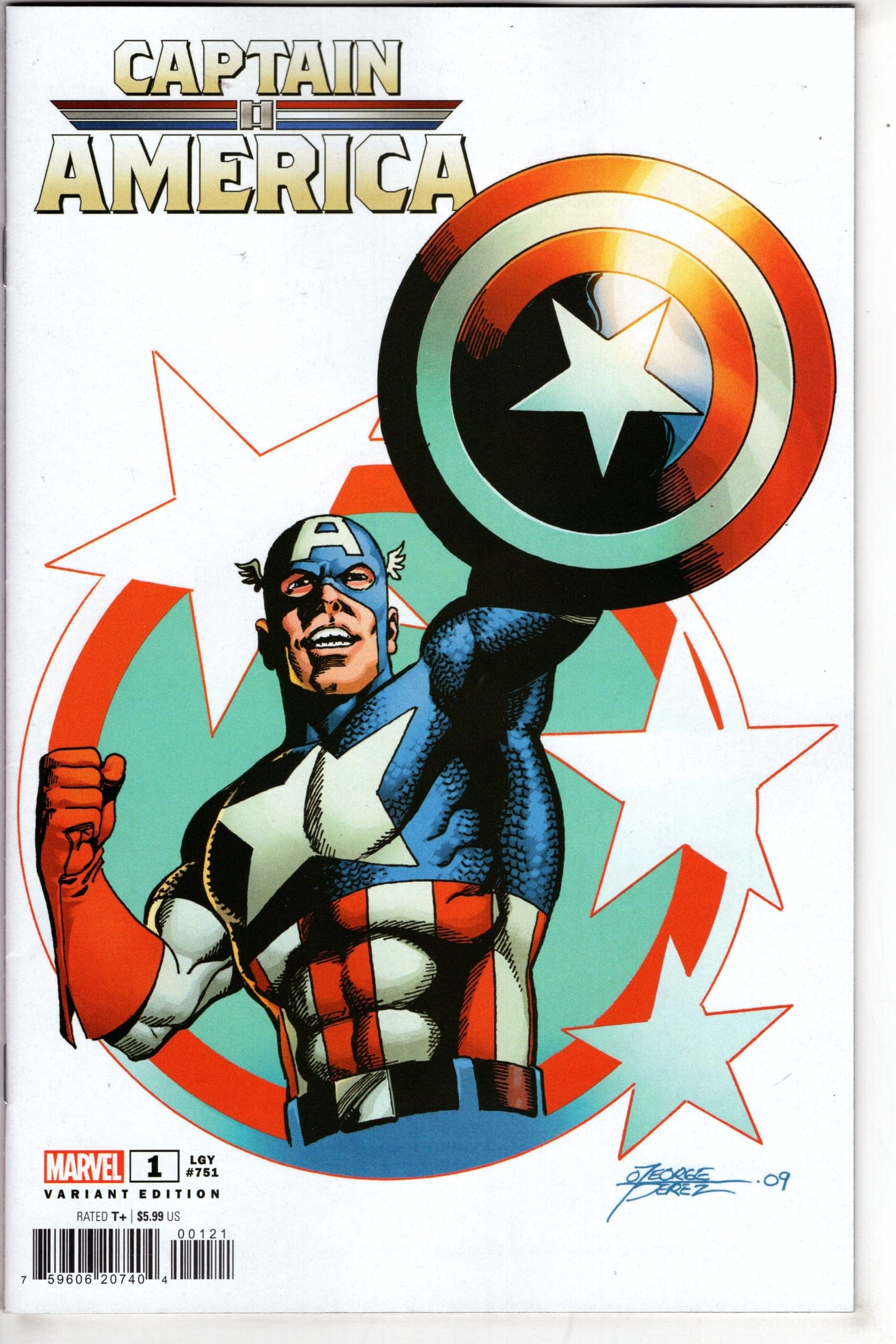 MARVEL PRH COMIC BOOK CAPTAIN AMERICA #1 GEORGE PEREZ VAR