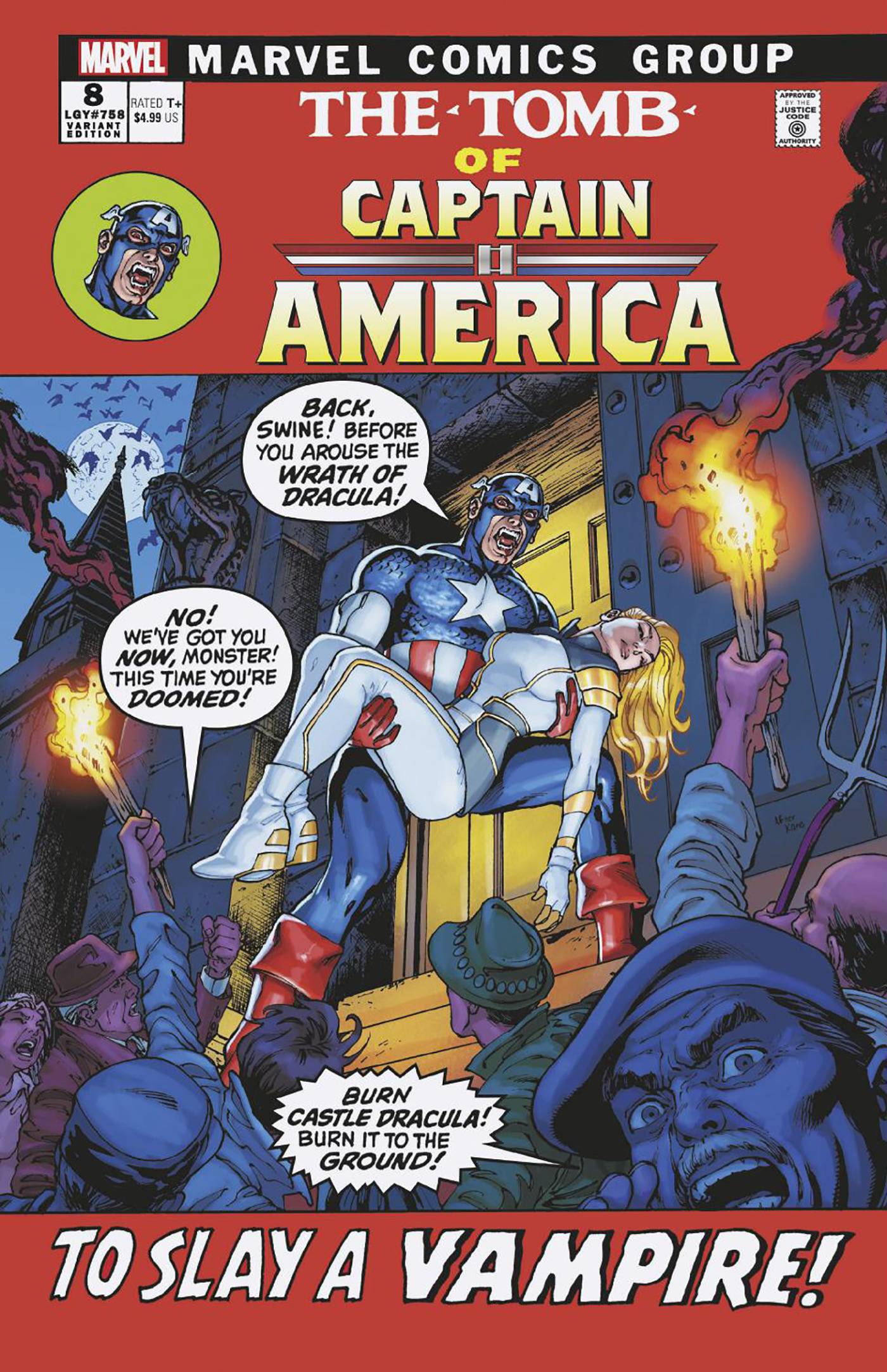 MARVEL PRH COMIC BOOK CAPTAIN AMERICA #8 DAVID YARDIN VAMPIRE VAR