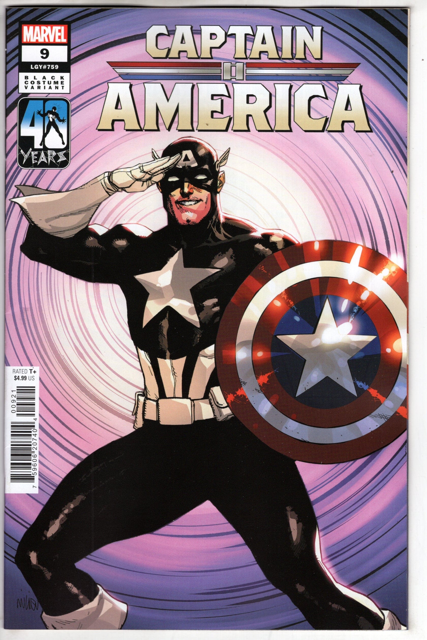 MARVEL PRH COMIC BOOK CAPTAIN AMERICA #9 LEINIL YU BLACK COSTUME VAR