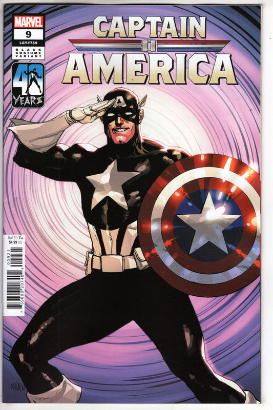 MARVEL PRH COMIC BOOK CAPTAIN AMERICA #9 LEINIL YU BLACK COSTUME VAR