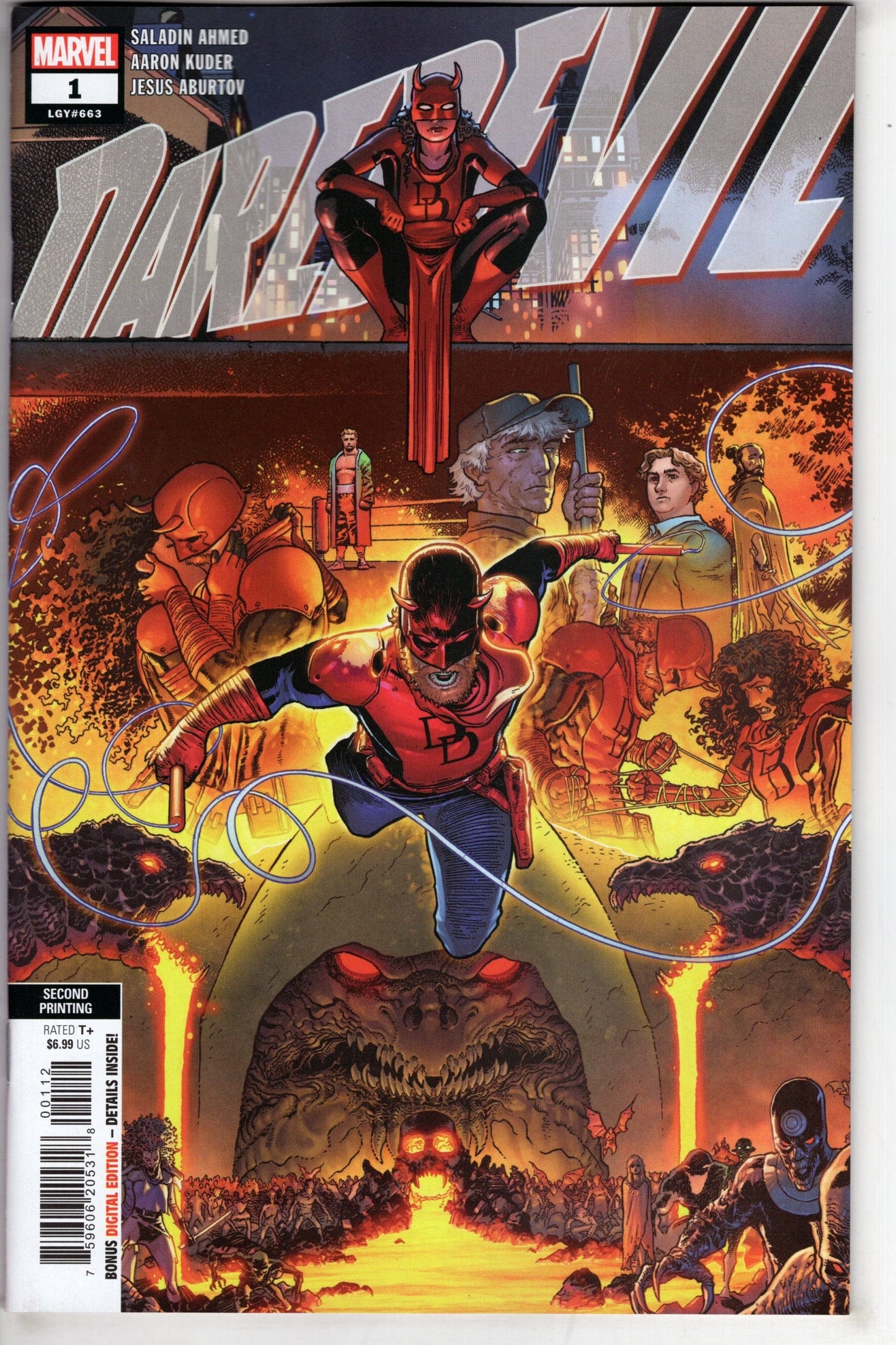 MARVEL PRH COMIC BOOK DAREDEVIL #1 2ND PTG AARON KUDER VAR