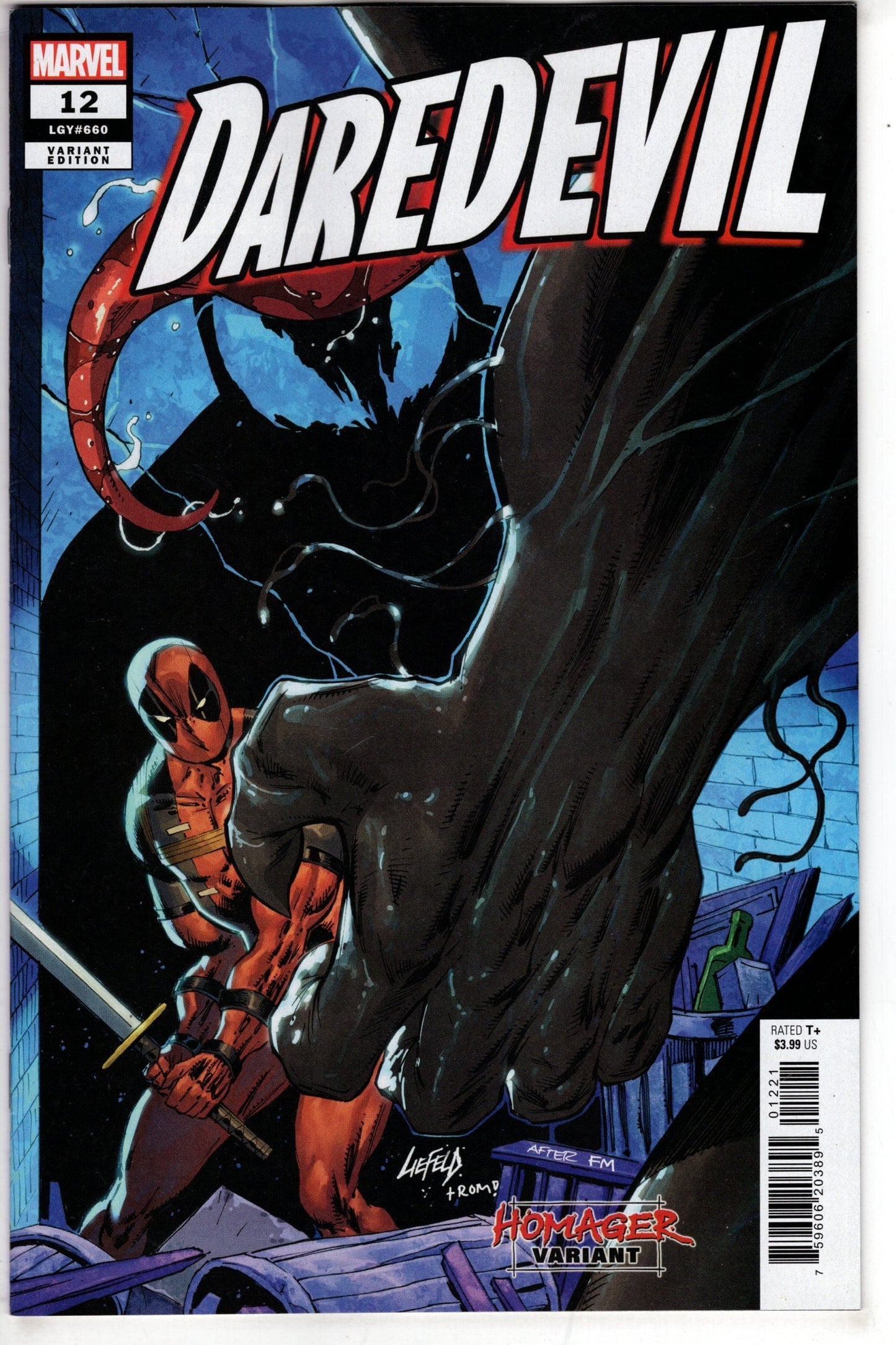 MARVEL PRH COMIC BOOK DAREDEVIL #12 ROB LIEFELD HOMAGER VAR