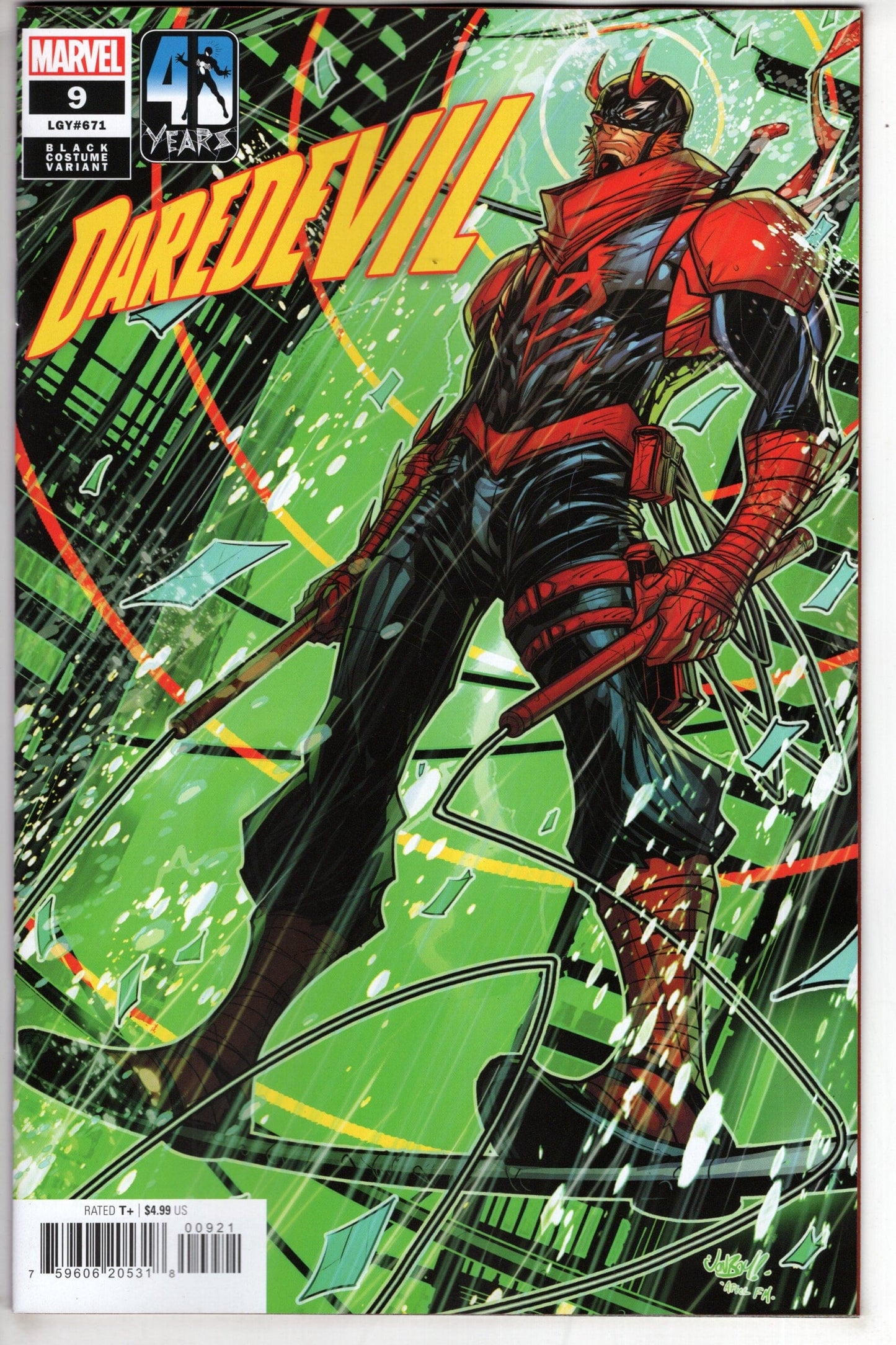 MARVEL PRH COMIC BOOK DAREDEVIL #9 JONBOY MEYERS BLACK COSTUME VAR