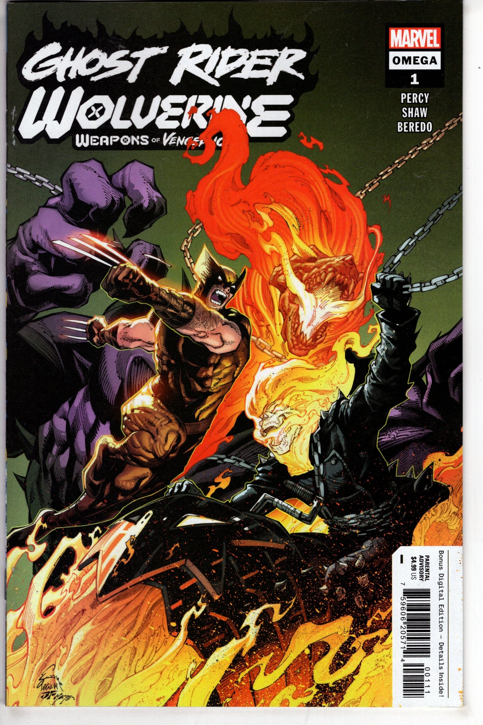 MARVEL PRH COMIC BOOK GHOST RIDER WOLVERINE WEAPONS VENGEANCE OMEGA #1