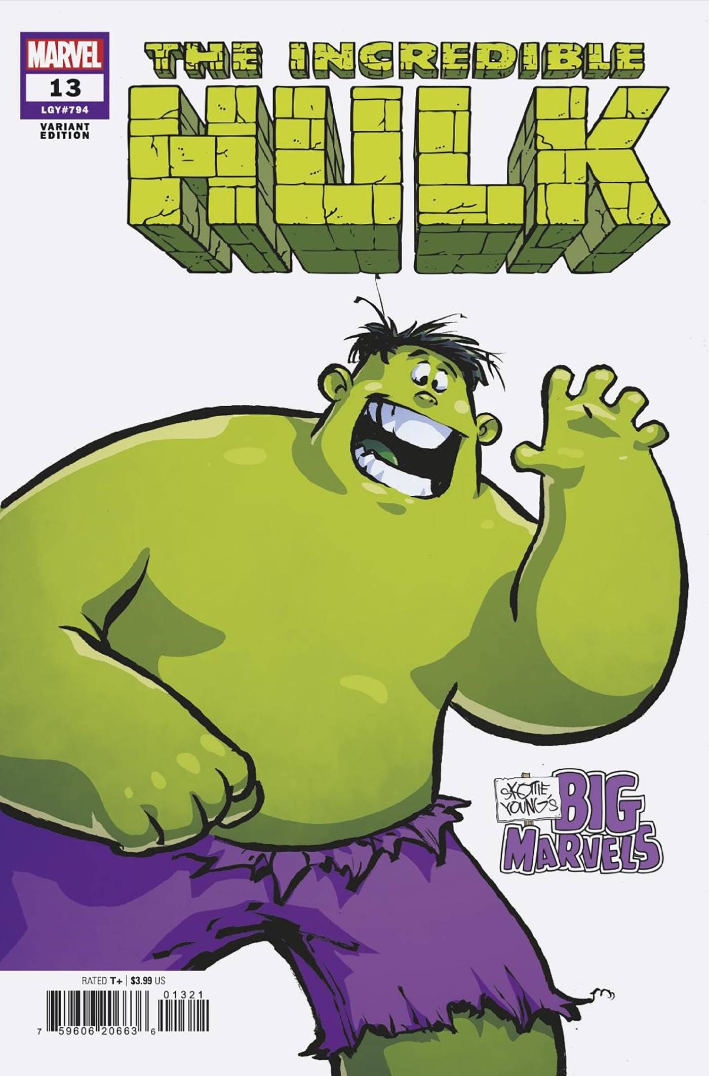 MARVEL PRH COMIC BOOK INCREDIBLE HULK #13 SKOTTIE YOUNG BIG MARVEL VAR