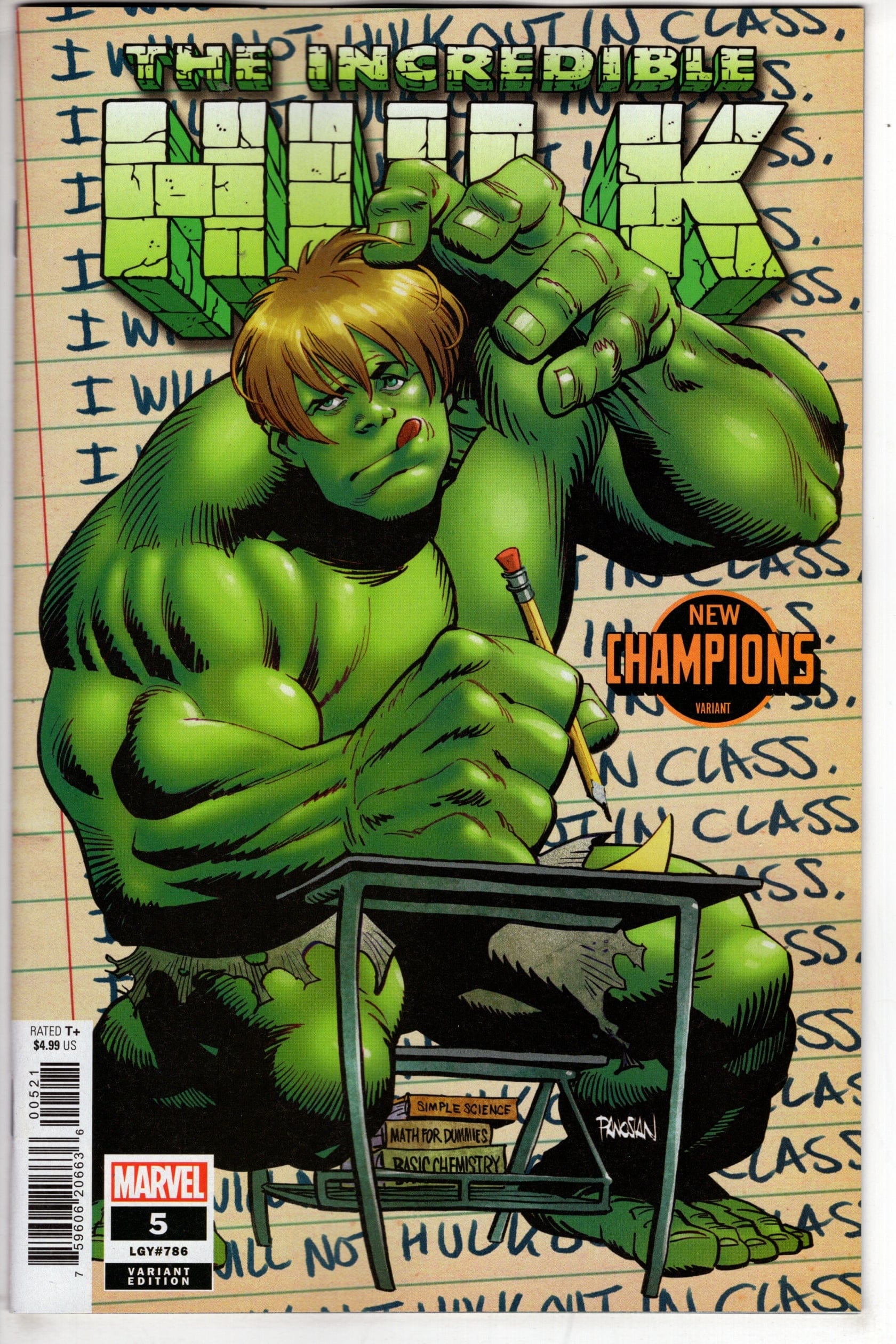 MARVEL PRH COMIC BOOK INCREDIBLE HULK #5 DAN PANOSIAN NEW CHAMPIONS VAR