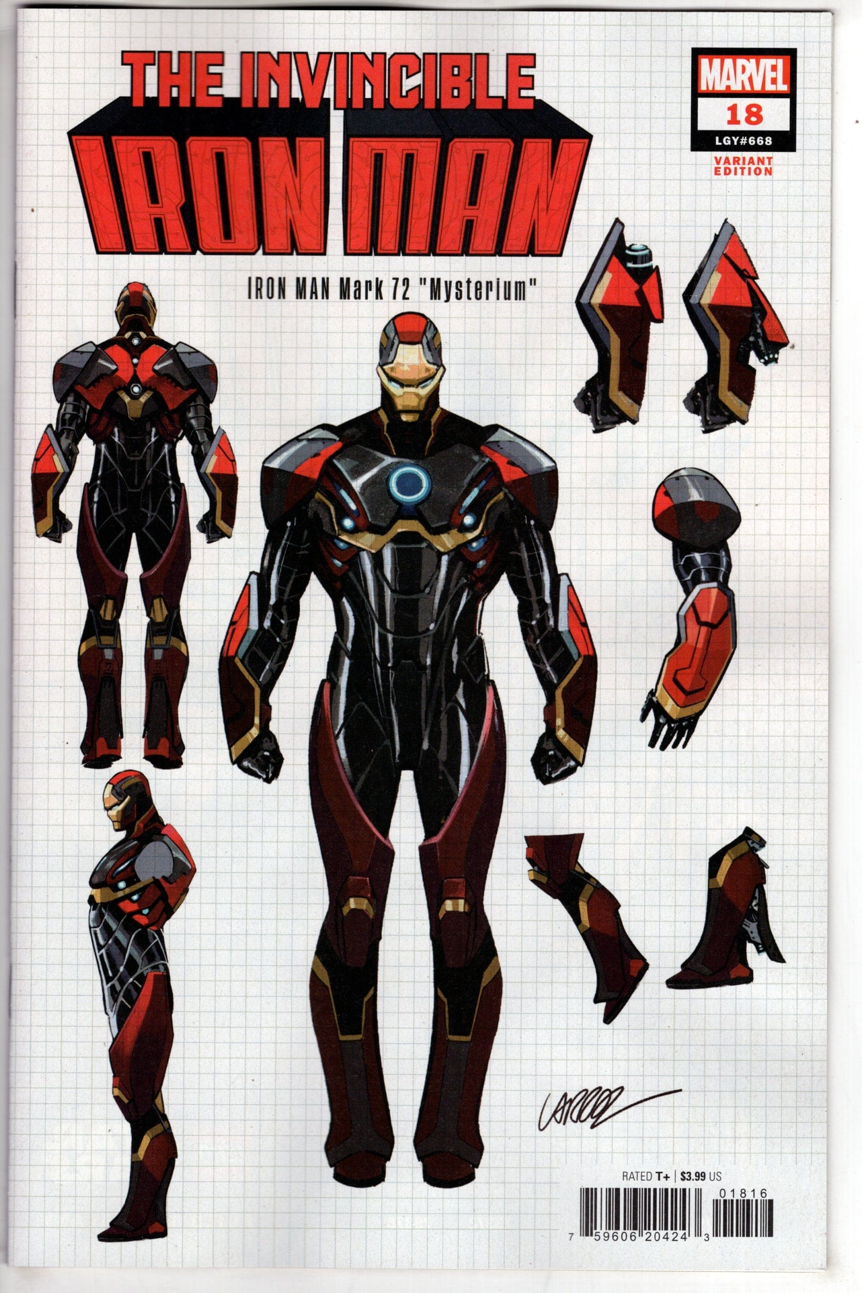 MARVEL PRH COMIC BOOK Invincible Iron Man #18 Pepe Larraz Design Variant [Fhx]