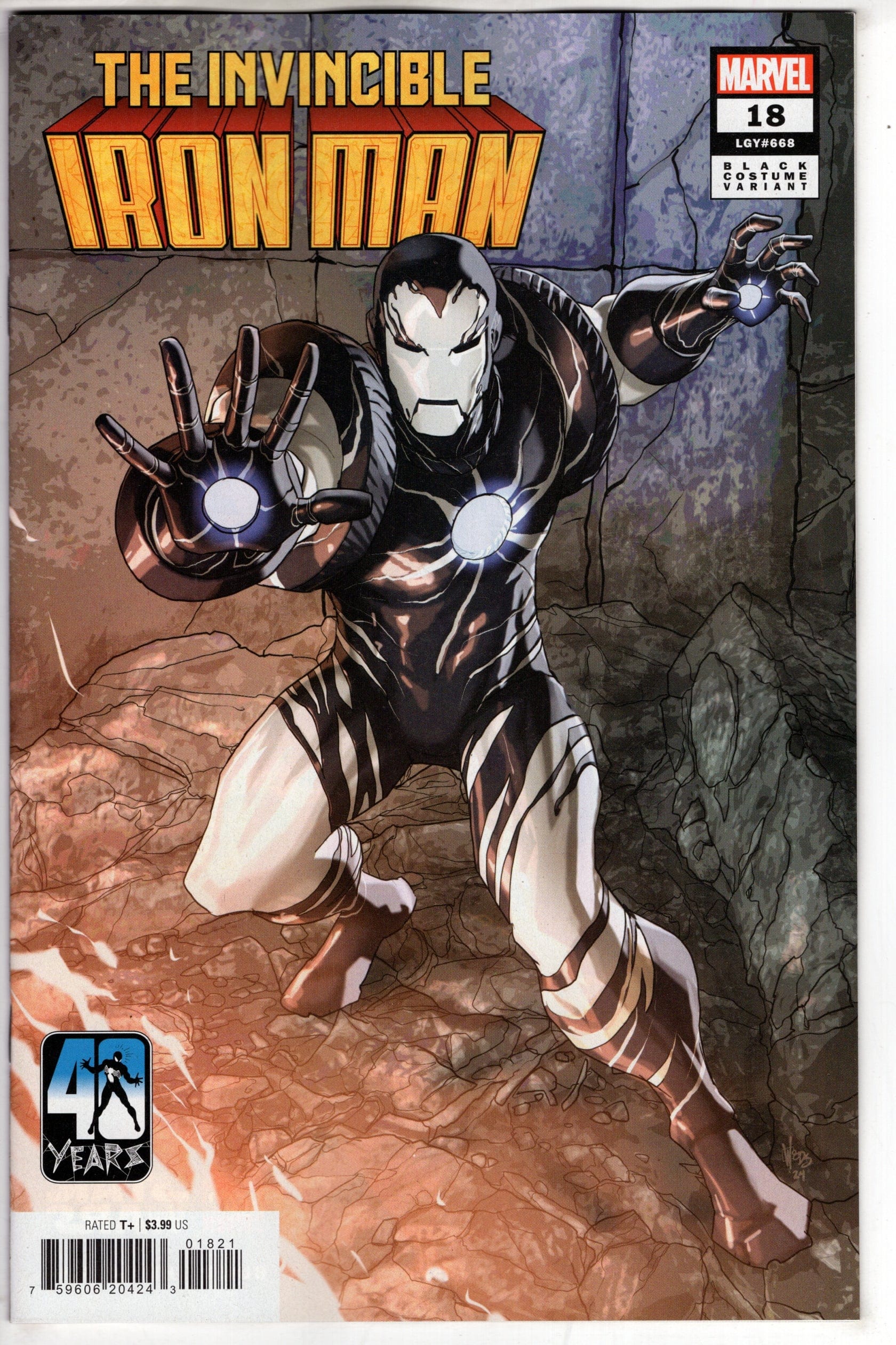 MARVEL PRH COMIC BOOK INVINCIBLE IRON MAN #18 PETE WOODS BLACK COSTUME VAR