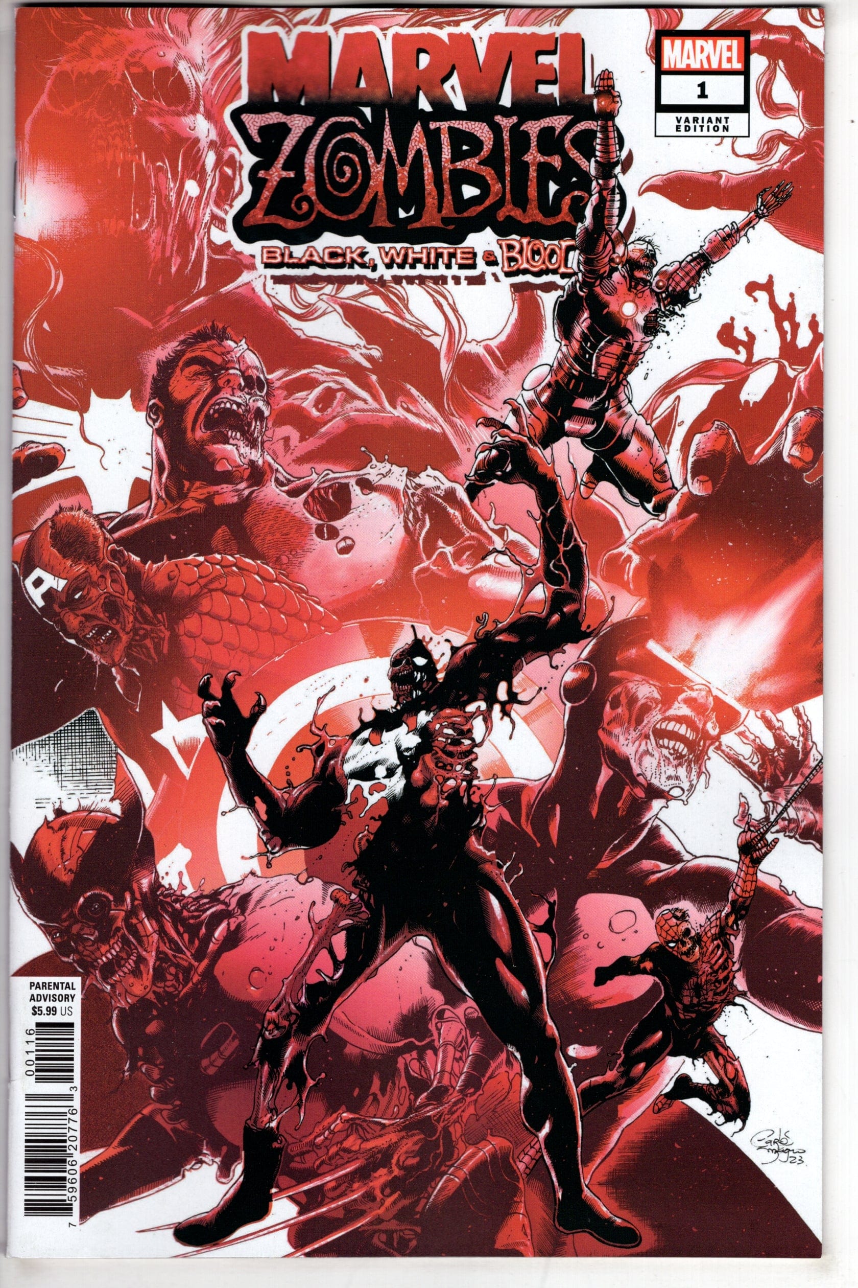 MARVEL PRH COMIC BOOK MARVEL ZOMBIES BLACK WHITE BLOOD #1 10 COPY INCV HOMAGE VAR
