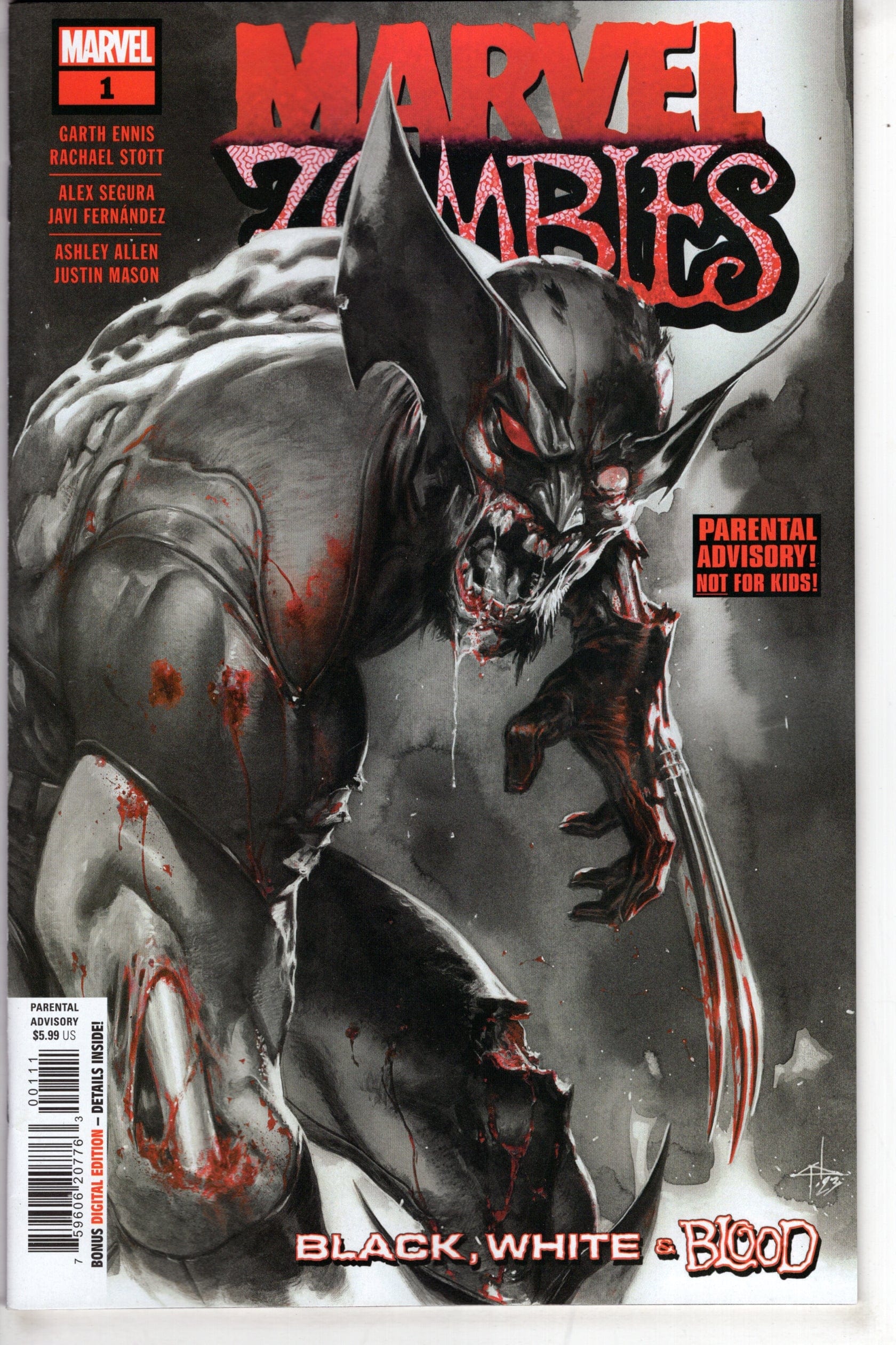 MARVEL PRH COMIC BOOK MARVEL ZOMBIES BLACK WHITE BLOOD #1