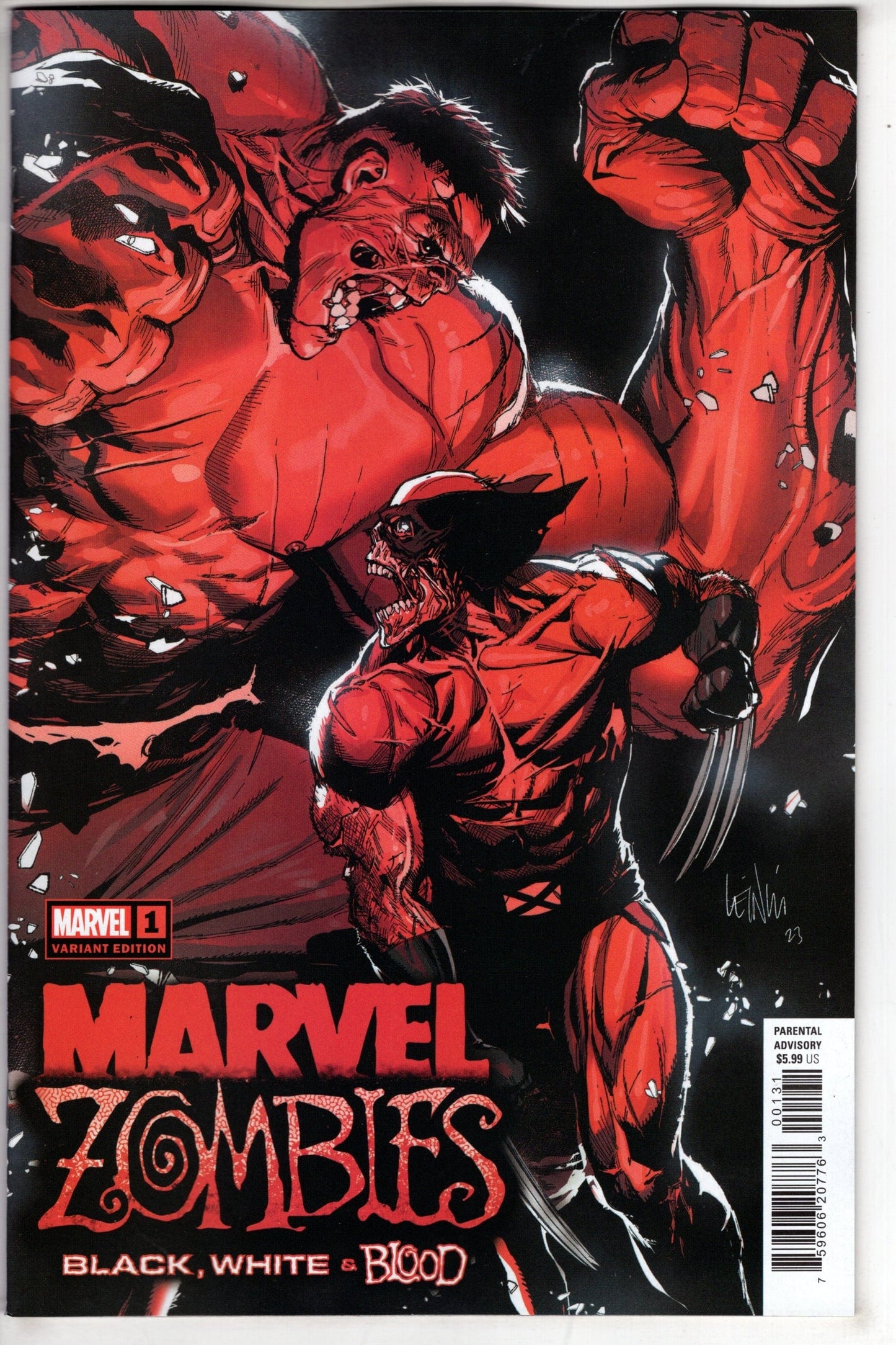 MARVEL PRH COMIC BOOK MARVEL ZOMBIES BLACK WHITE BLOOD #1 LEINEL YU VAR