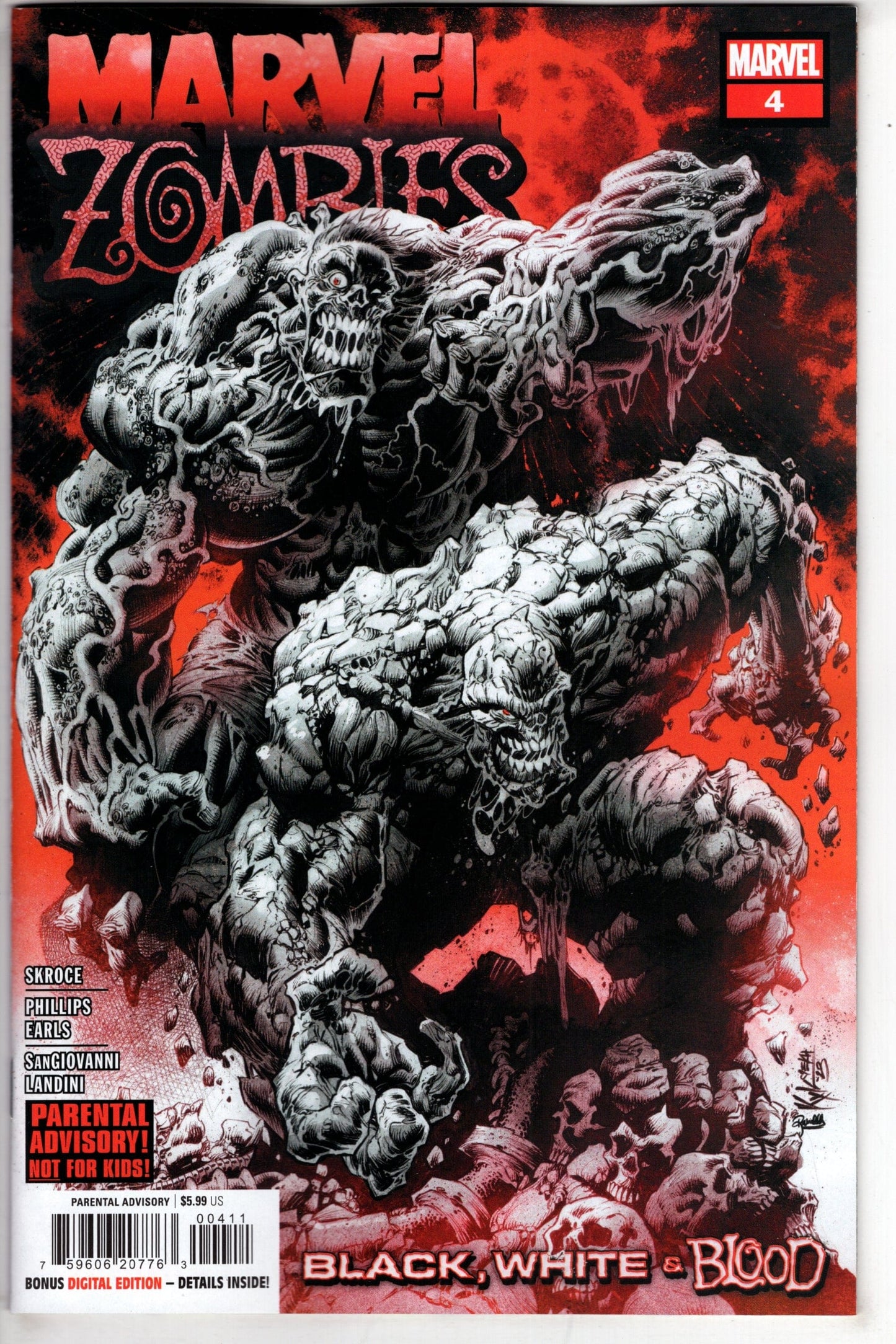 MARVEL PRH COMIC BOOK MARVEL ZOMBIES BLACK WHITE BLOOD #4