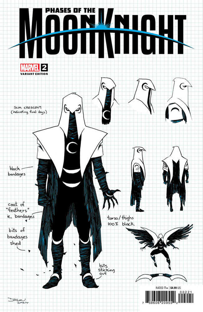 MARVEL PRH COMIC BOOK Phases Of The Moon Knight #2 Declan Shalvey Design Variant